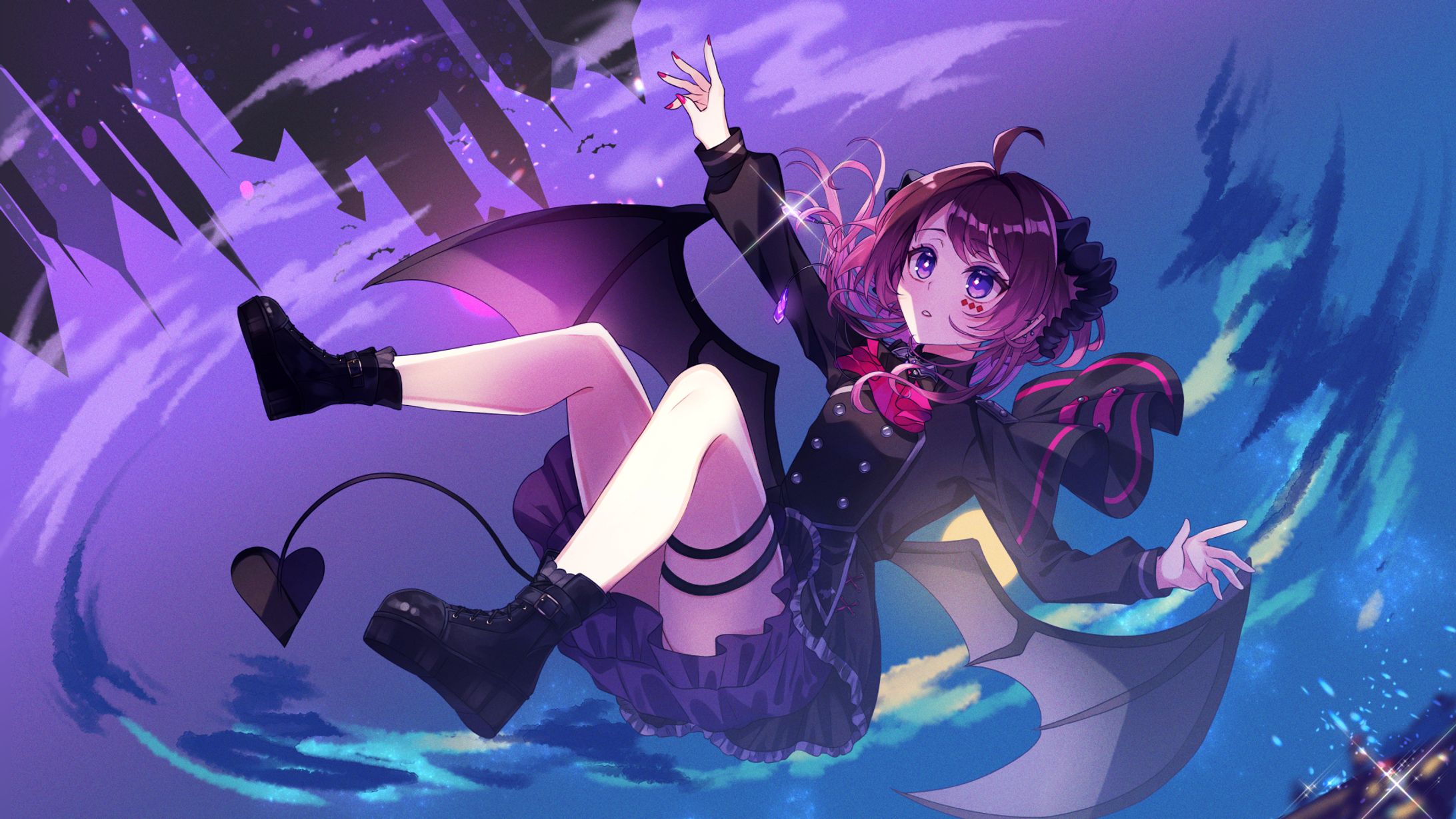 濡羽しゅあ様　壁紙イラスト-1