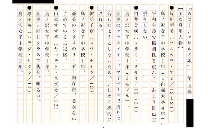 自主制作短編ドラマ脚本