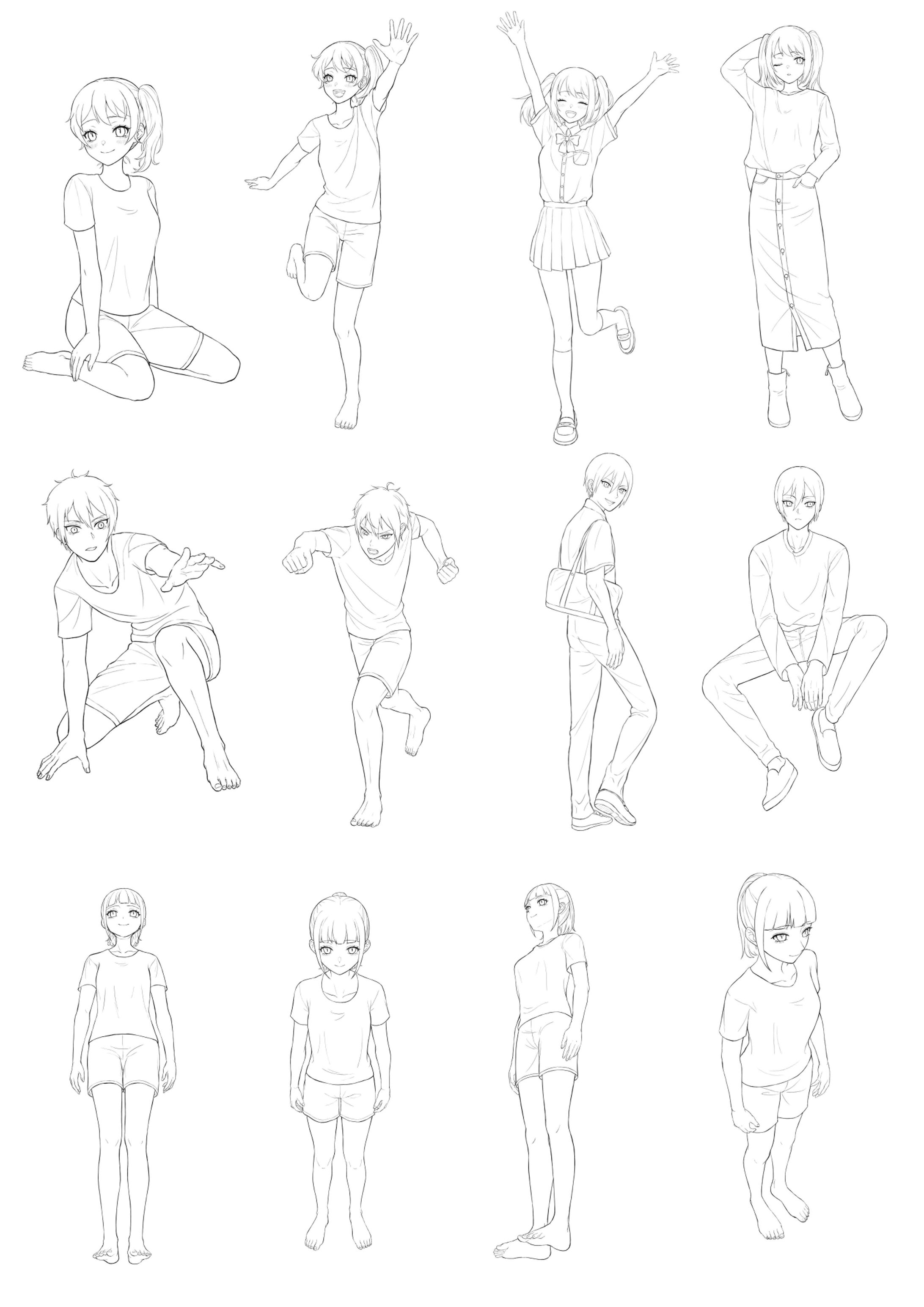人物イラスト練習（全身）-1