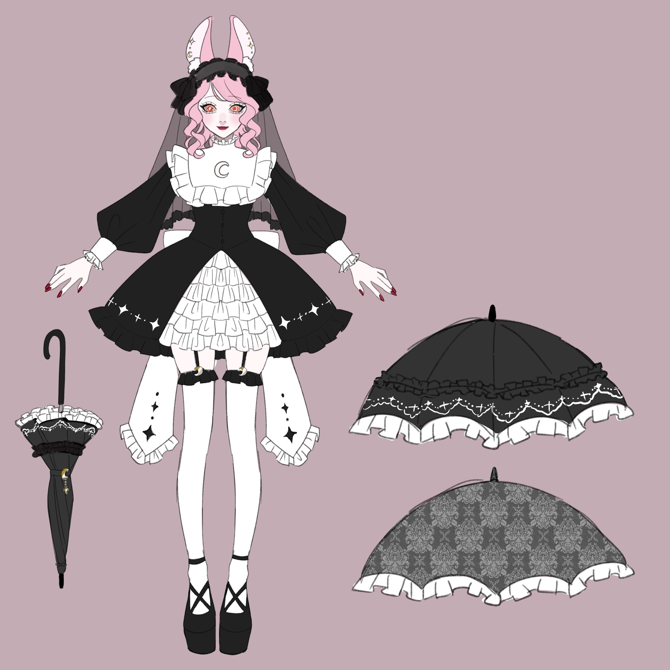 聖兎ミツキ様　衣装デザイン　ゴスロリ-1