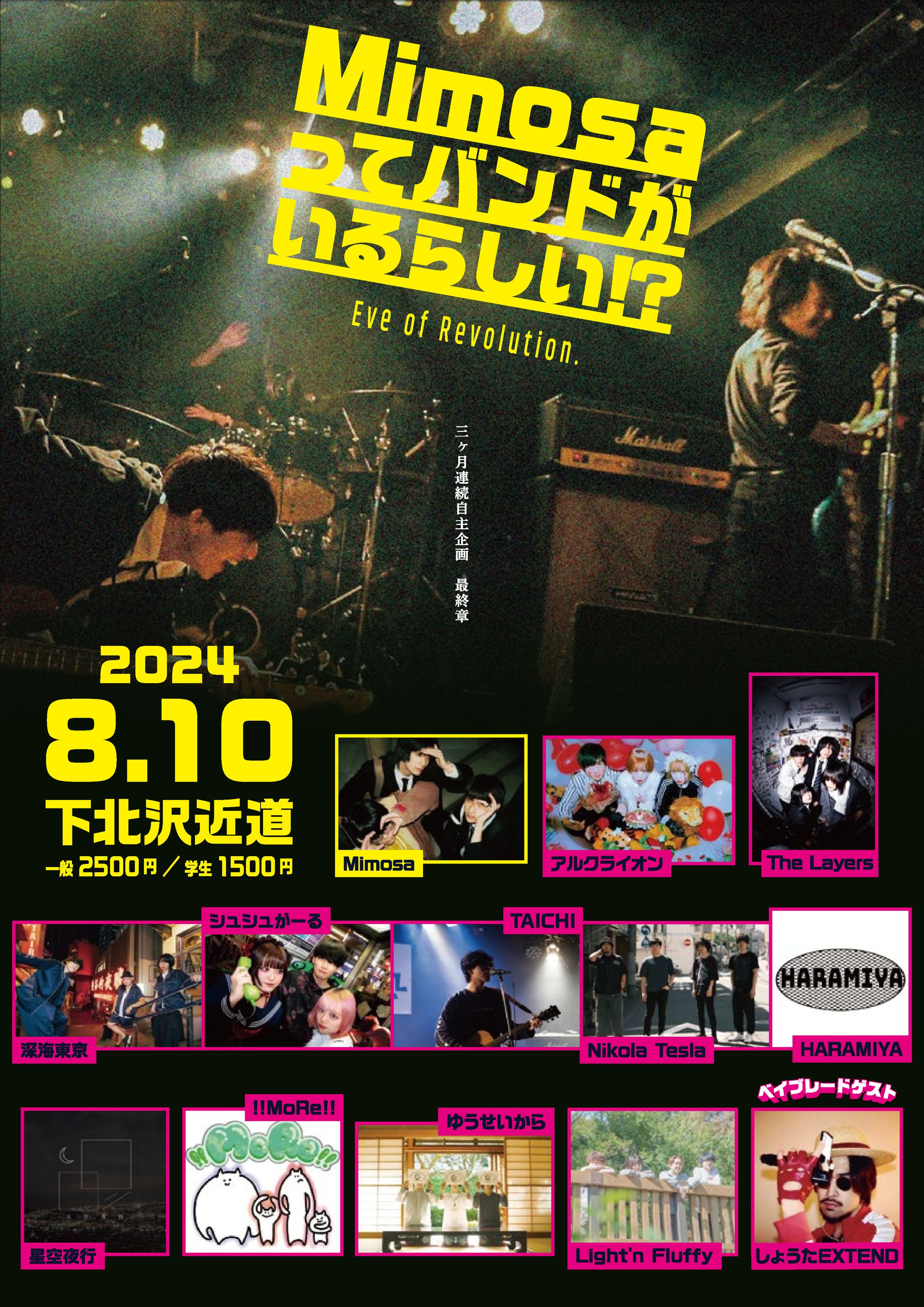 Mimosaってバンドがいるらしい !? Eve of Revolution｜Flyer-1