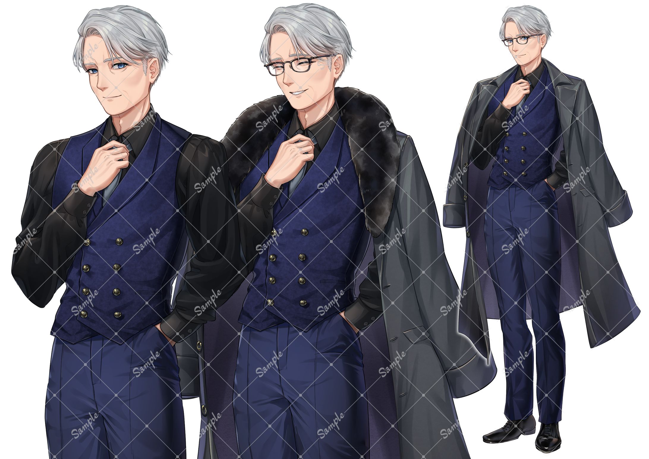 実績紹介/立ち絵イラスト/衣装・表情差分-1