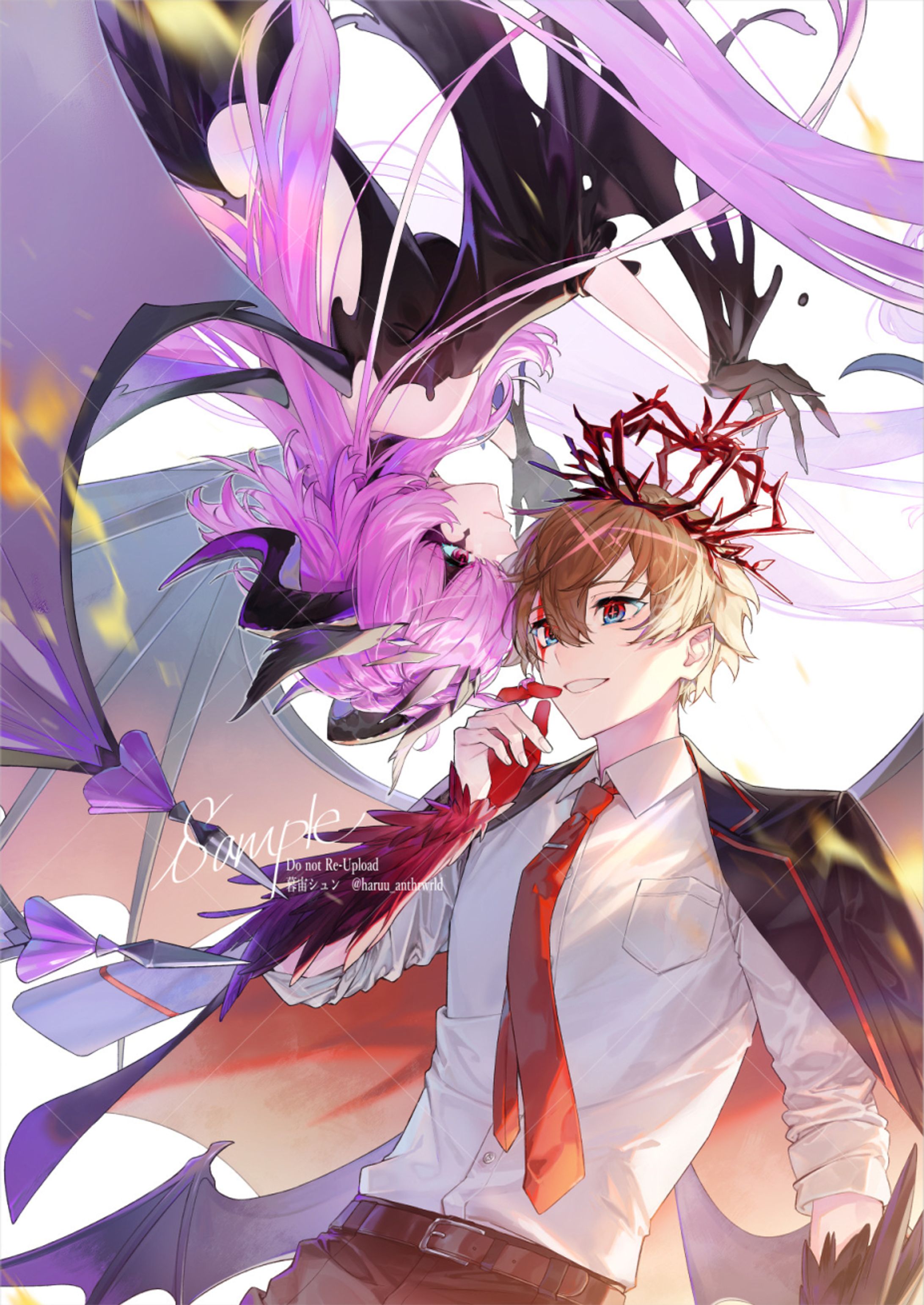 鈴奈様　小説『神乃ツカサは悪魔になりたい！』資料集表紙用イラスト-1