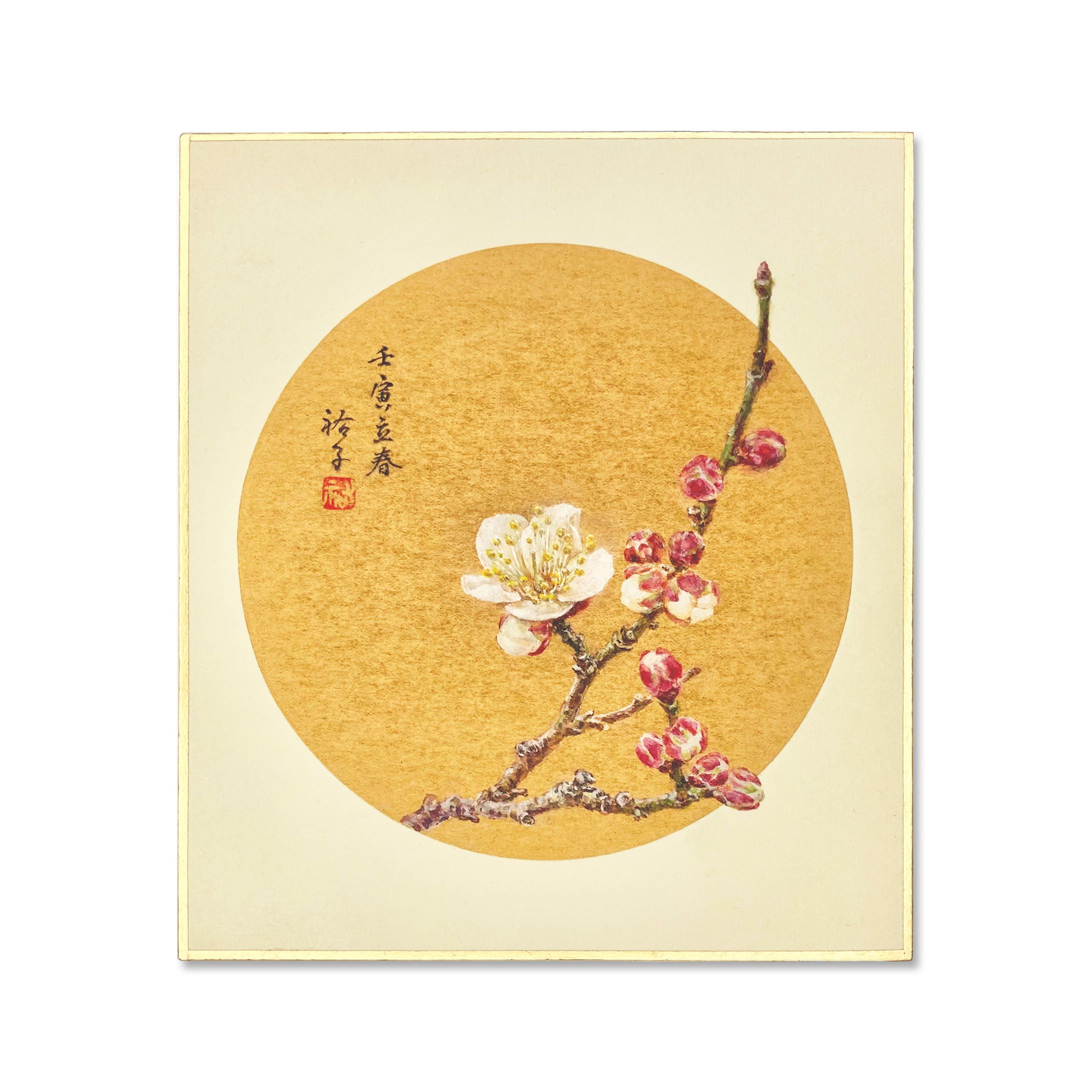 早咲き梅一輪 One early-blooming ume blossom   -1
