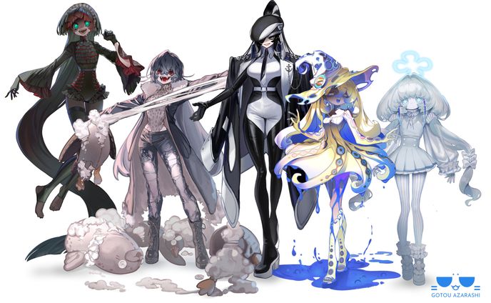 海洋生物擬人化　立ち絵
