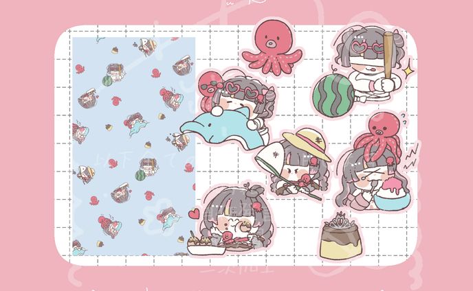 【ご依頼】ゆるっとイラストセット/たこあしぴっぴ様