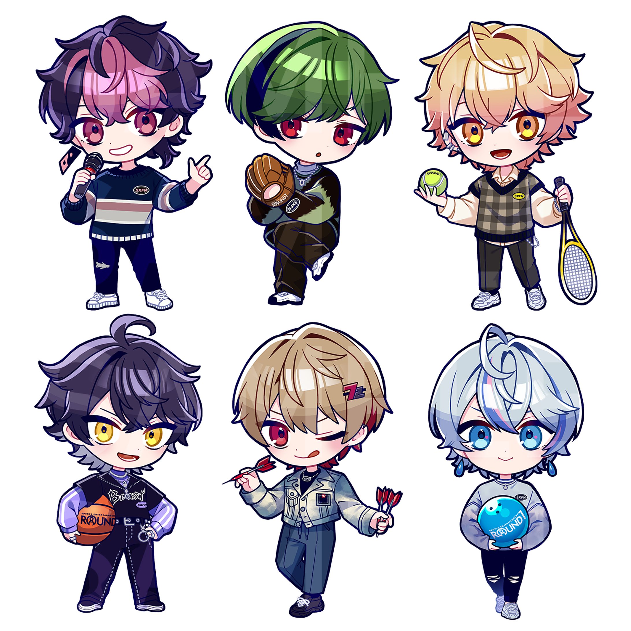 『シクフォニ』×ROUND1コラボキャンペーンデフォルメキャラクターイラスト-1