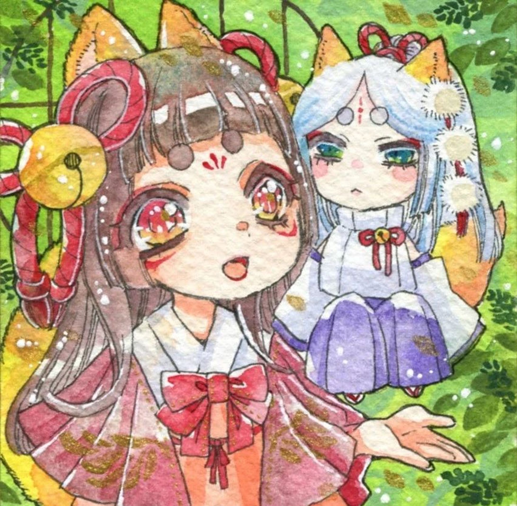 「ちょこ巫女とはっか稲荷」
⁡チョコミント展8に参加中です💙🤎⁡
⁡⁡
⁡薄荷稲荷←よみづら😂
⁡
⁡⁡#イラスト #絵 #イラストグラム #いらすとぐらむ #創作
#アナログイラスト #絵描きさんと繋がりたい #イラスト好きな人と繋がりたい #水彩 #水彩画 #透明水彩 #水彩イラスト  #女の子イラスト #art #drawing #illustration #artwork #illustragram #myart #animeart #mangaart #watercolor #watercolorpainting #watercolorart #watercolorillustration #watercolorpaint-1