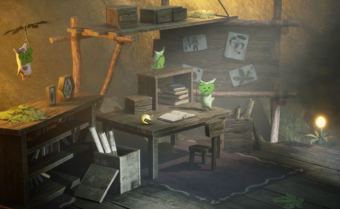 ゼルダの部屋で遊ぶコログ達