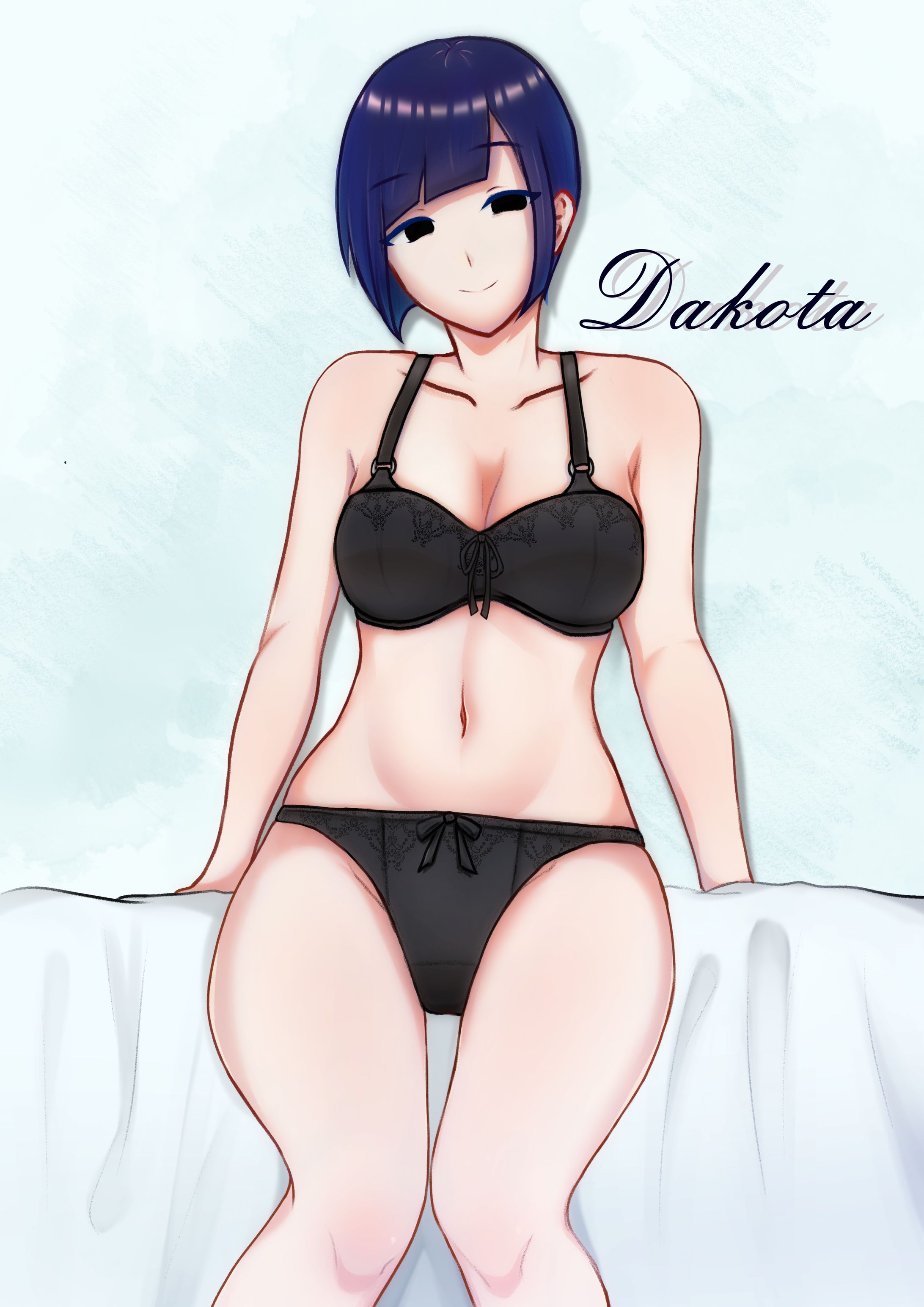 下着の女性キャライラスト(FunArt)-1