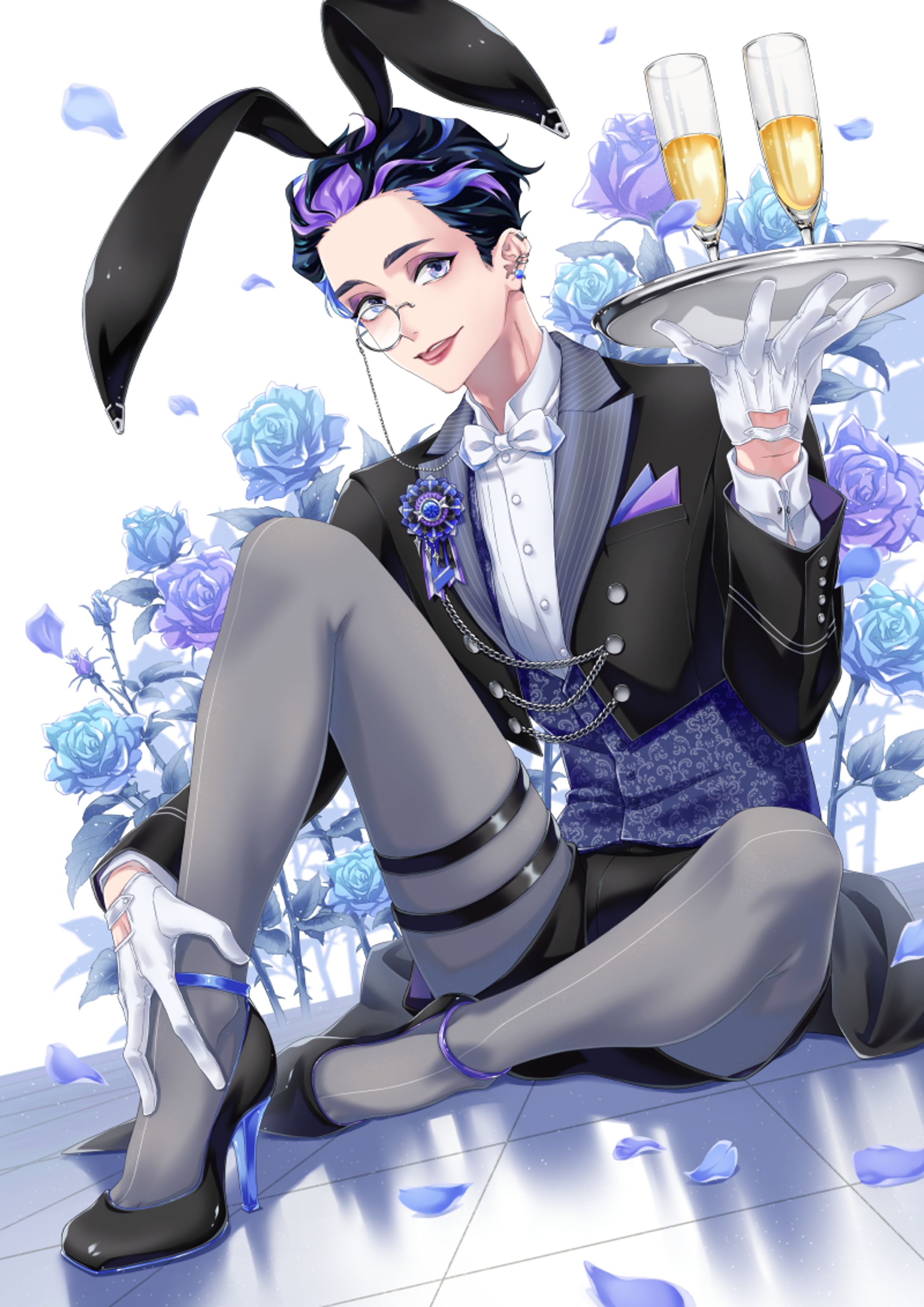 【お仕事】Vtuber飴宮清夏様のバニーボーイイラスト-1