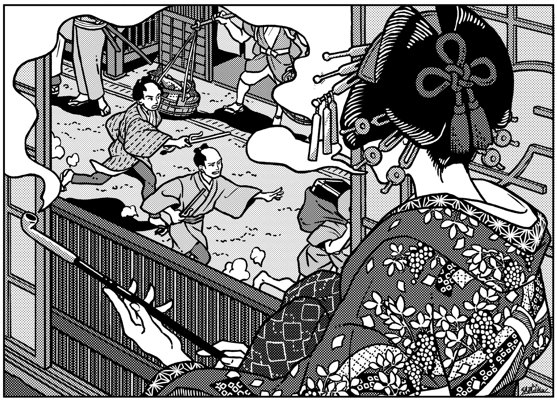 茶話歴談表紙イラストレーション-1