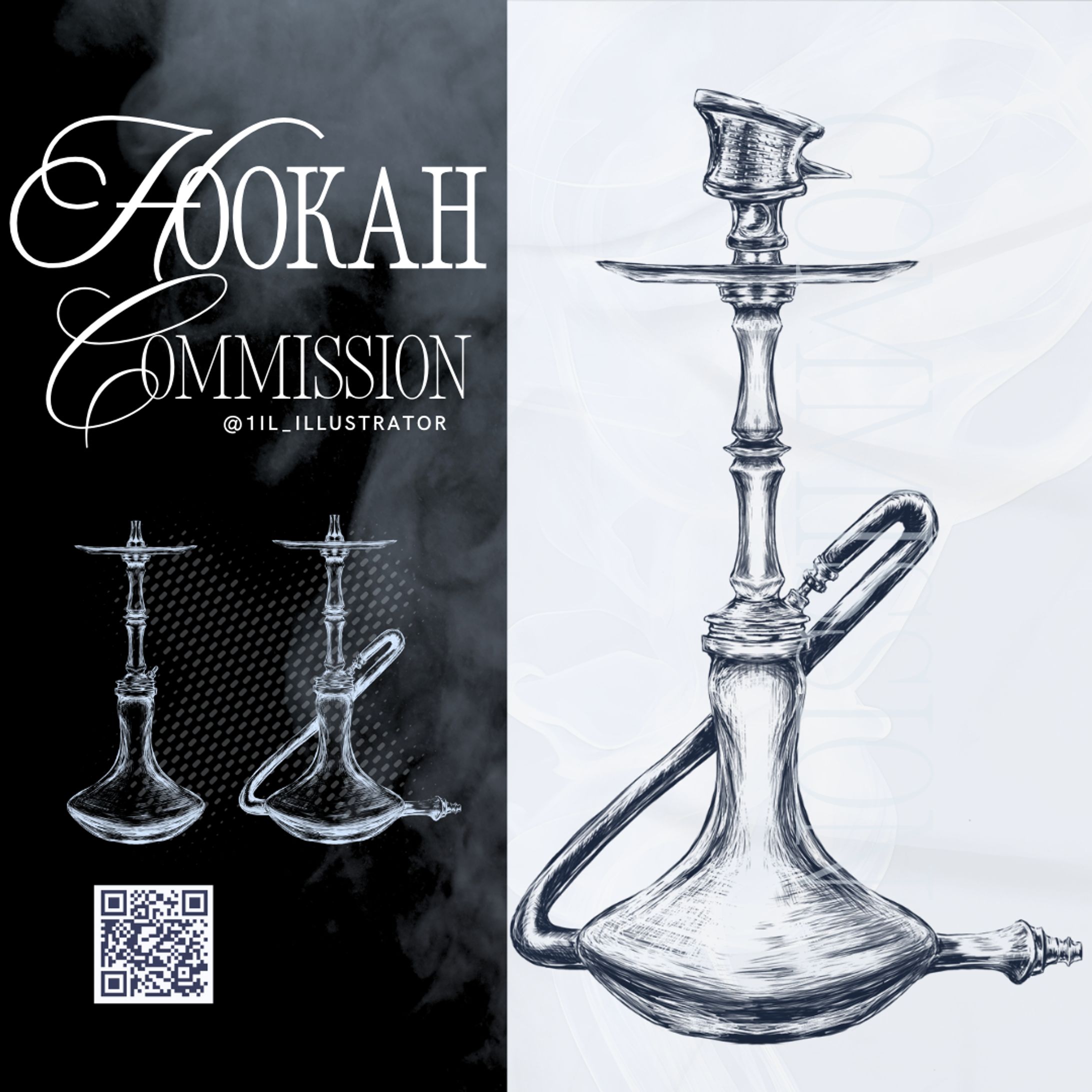 【ご依頼】シーシャバー　ロゴ/ポスターイラスト　飯盛円舞様 　-1