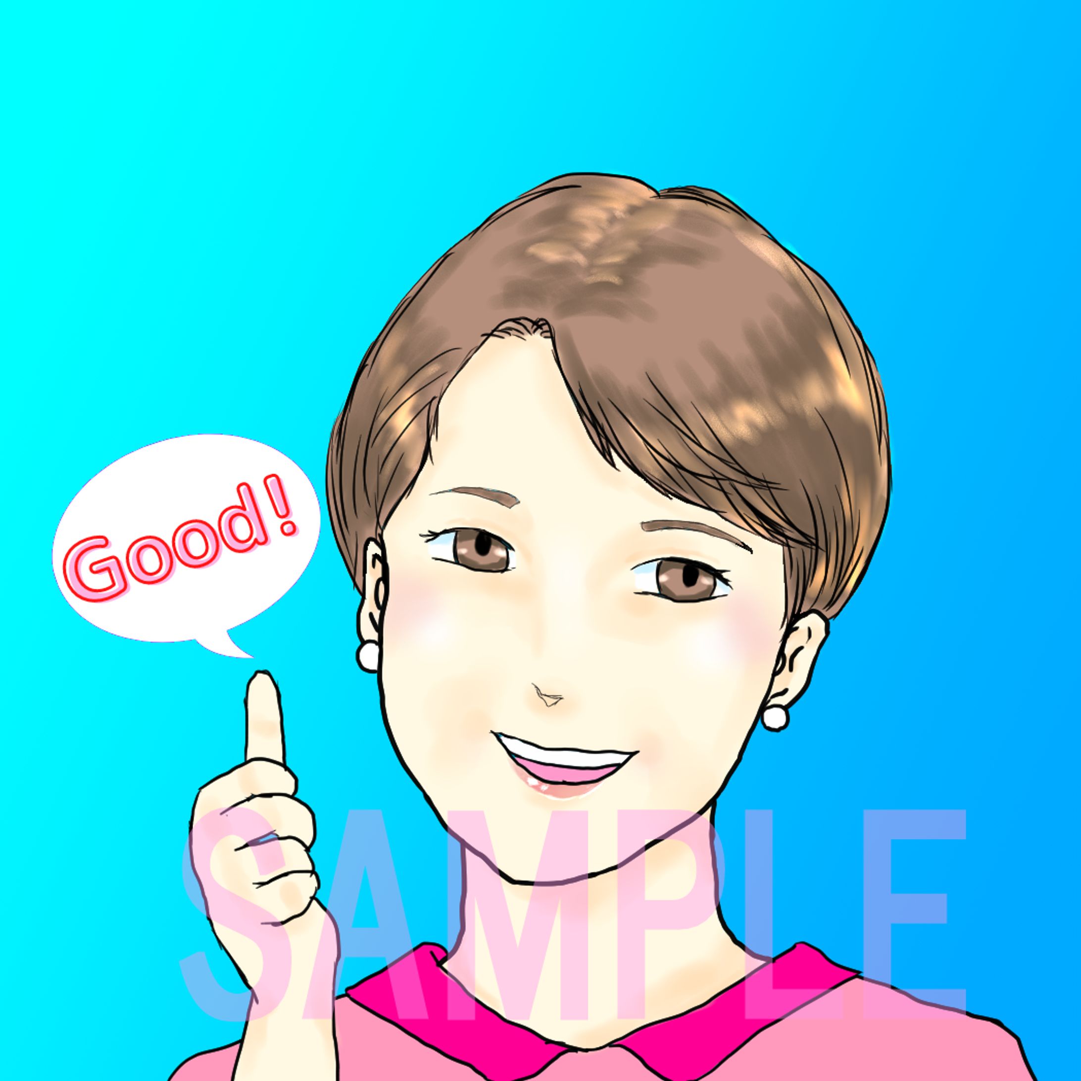 【ご依頼実績】英会話講師の女性(SNSアイコン)-1