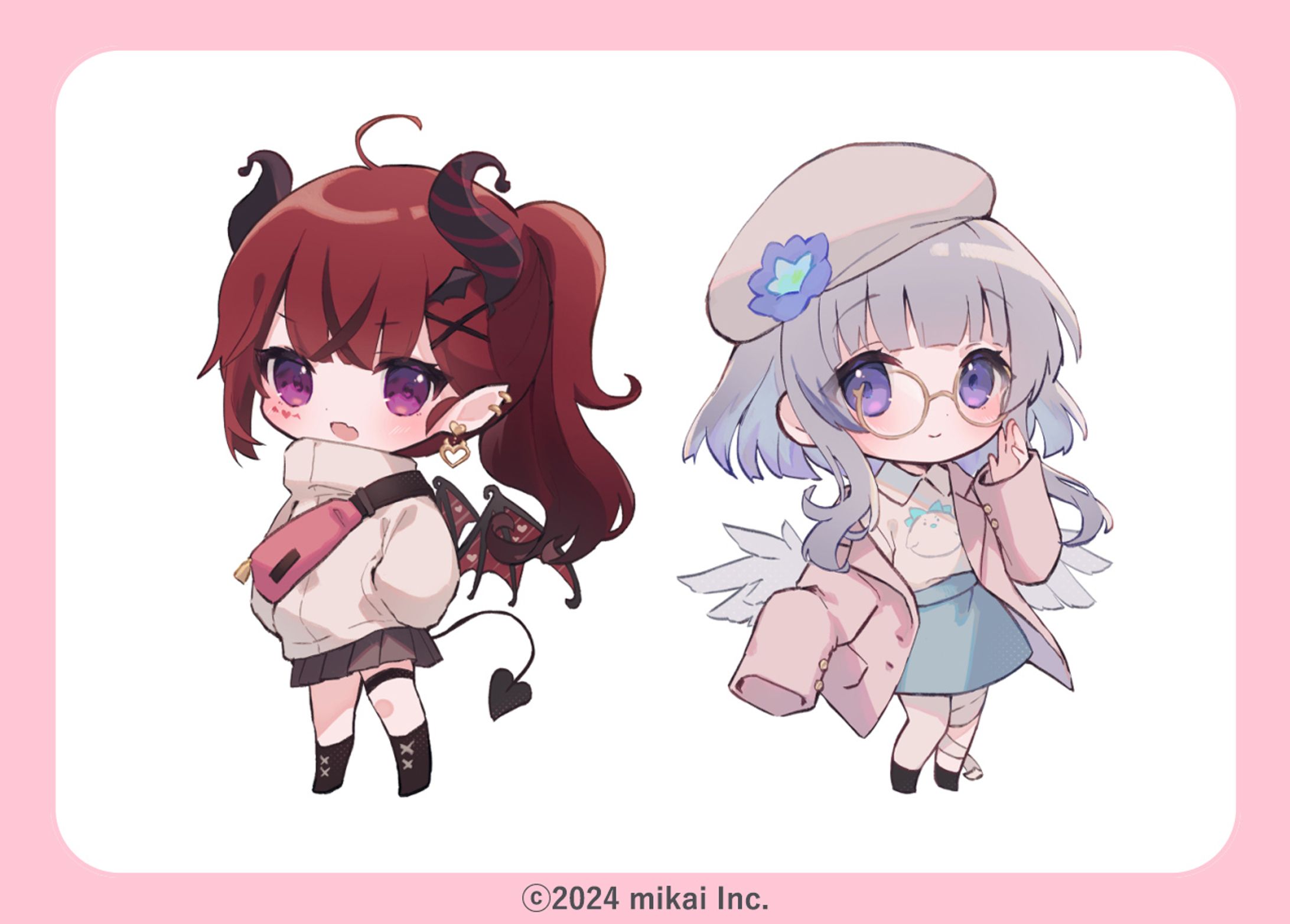「Re:AcT」稀羽すう様 & 魔光リサ様 2周年記念SDイラスト-1