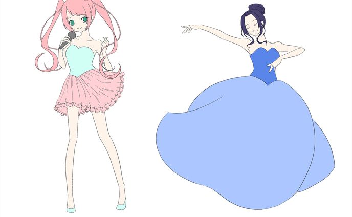動画作成、通常等身イラスト