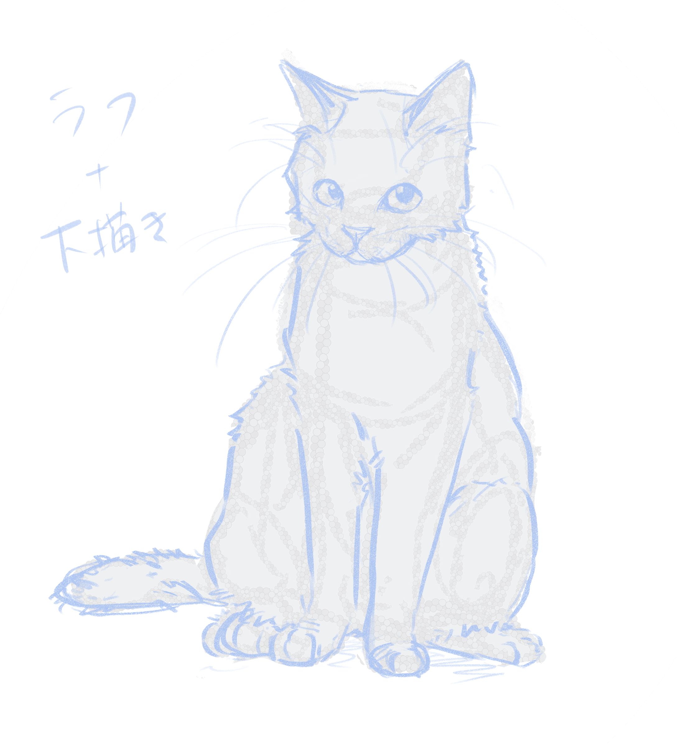動物・ネコ科(ラフ線画)-1