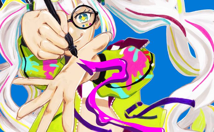 【イラスト】社内コンペ用イラスト「夢を描く！」