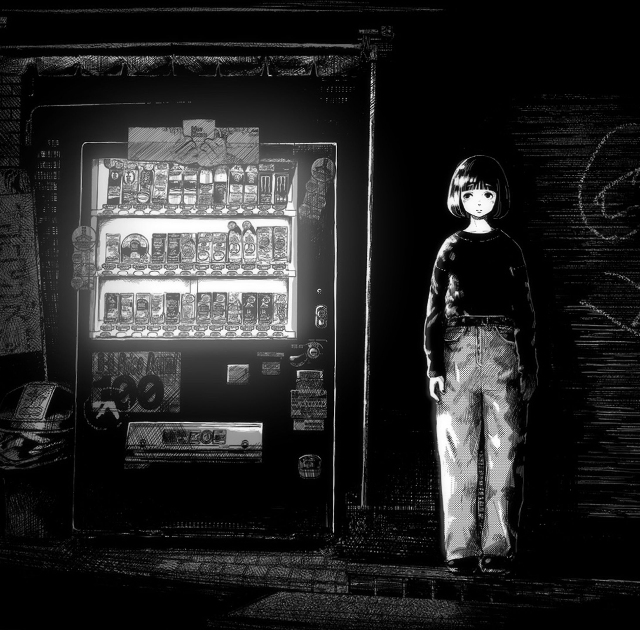 自販機の中の飲料のように、選ばれるのを待っていた / Like a beverage in a vending machine, waiting to be chosen.-1