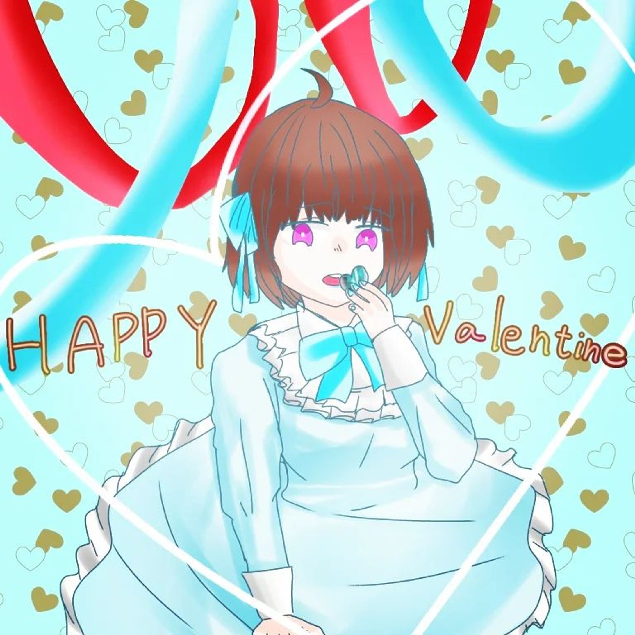 ⁡ハッピーバレンタイン‼️💕
⁡⁡
⁡⁡
⁡⁡チョコミント🍫のイメージにしました！
⁡
⁡#ハッピーバレンタインデー⁡
⁡ #💙❤️⁡
⁡ #ゴスロリ
⁡ #オリキャライラスト
⁡#バレンタインイラスト2023
⁡⁡#HappyValentines
#happyvalentinesday2023-1