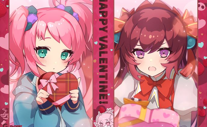 G-ROW ARTISTRY▶SNS投稿用ファンキルバレンタインイラスト(ここあ名義)