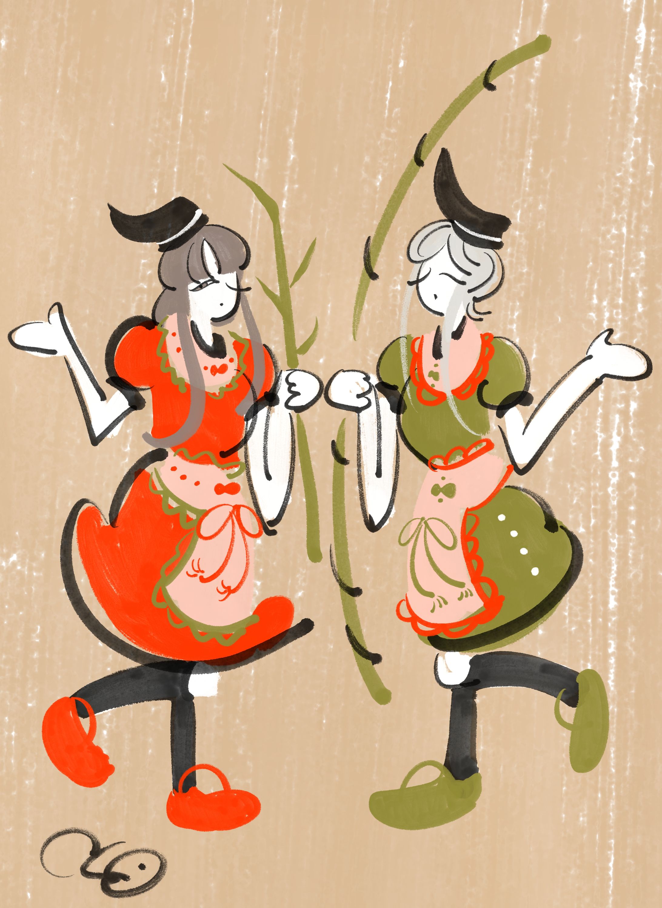 “Otsu-e style”② 大津絵風-1