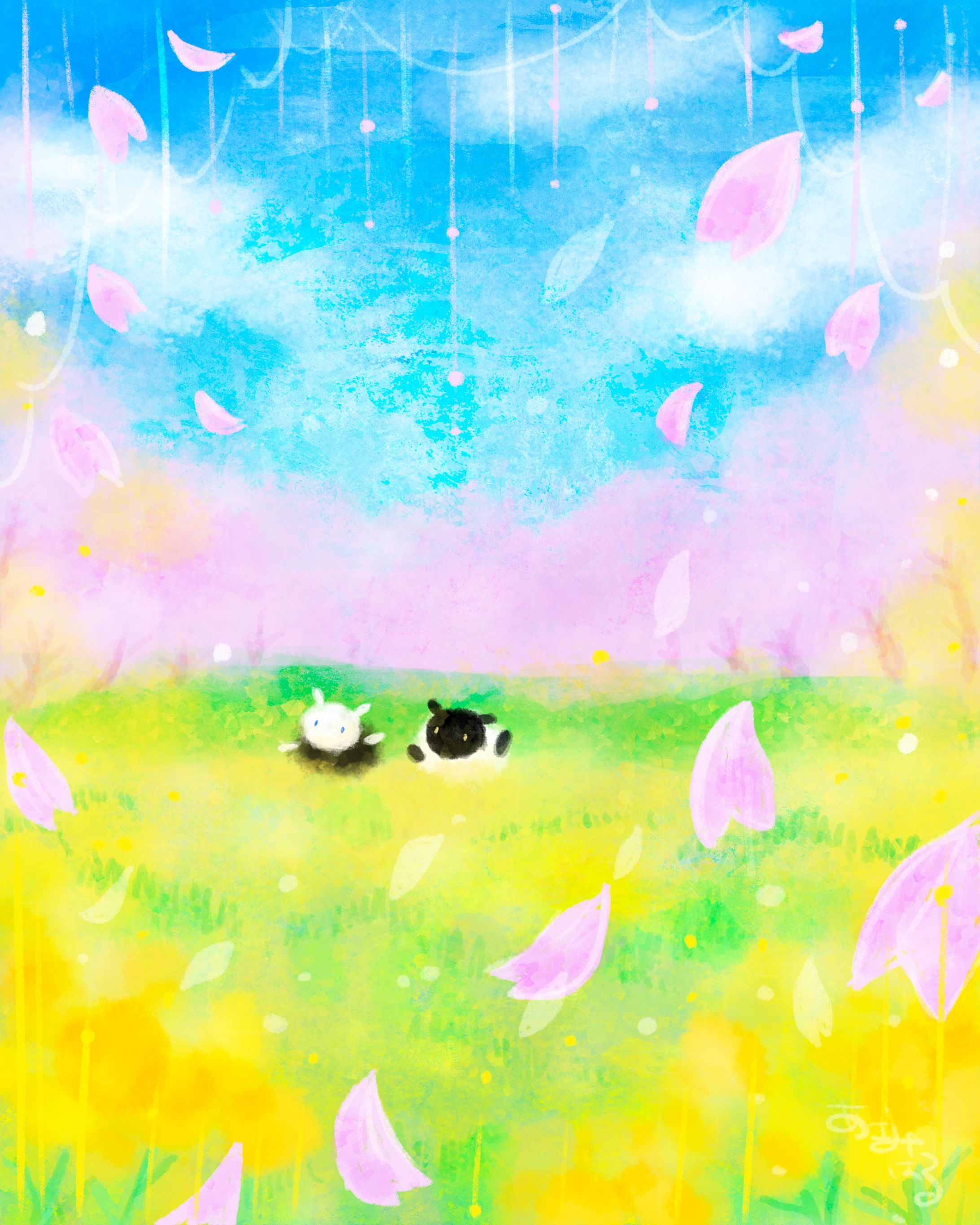 桜と菜の花境界線-1