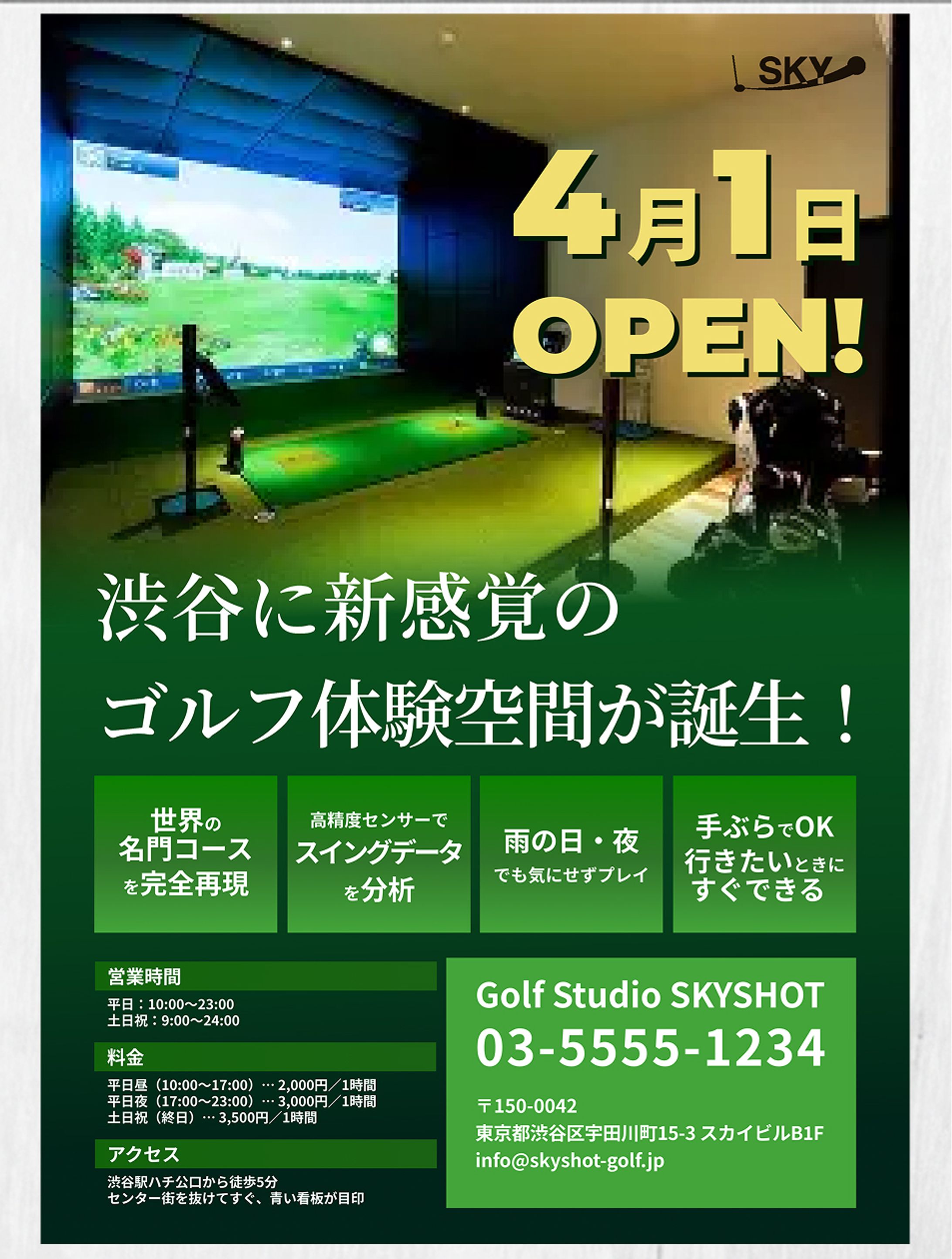 シュミレーションゴルフ　チラシデザイン-1