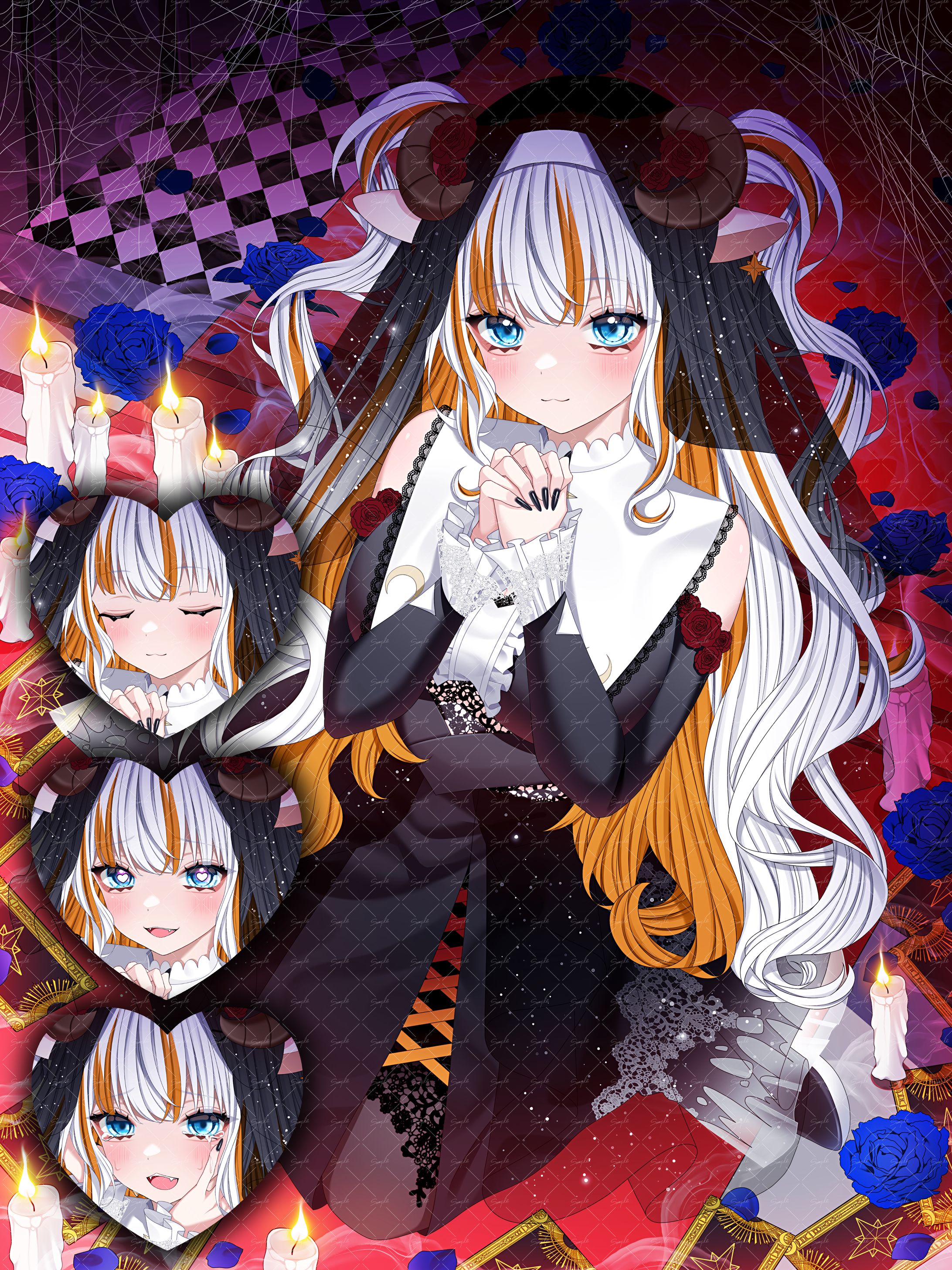 【お仕事】 夢縁 まむ様  ハロウィン用イラスト制作(表情差分付き)-1