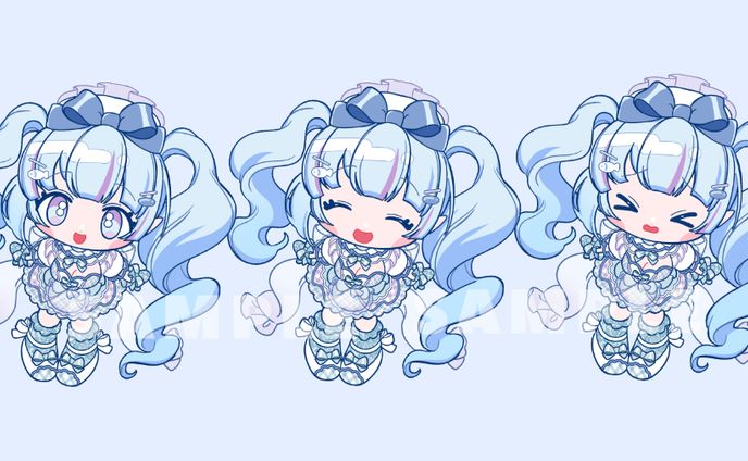 ミニキャライラスト/藍白ぎぎ様