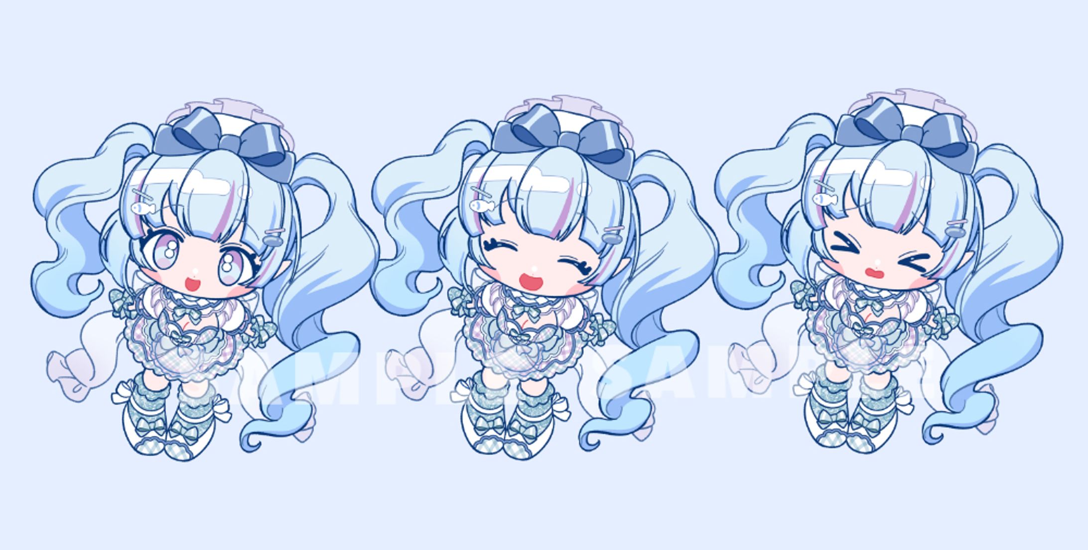 ミニキャライラスト/藍白ぎぎ様-1