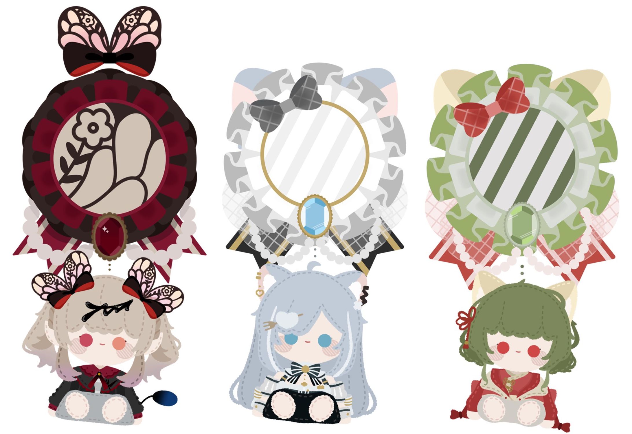 ぬいぐるみ風イラスト+コサージュ-1
