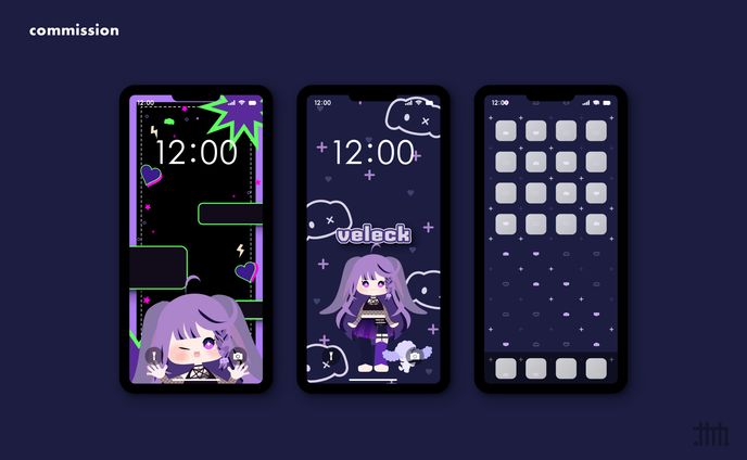 【skeb】Vtuber veleck様 スマホ壁紙