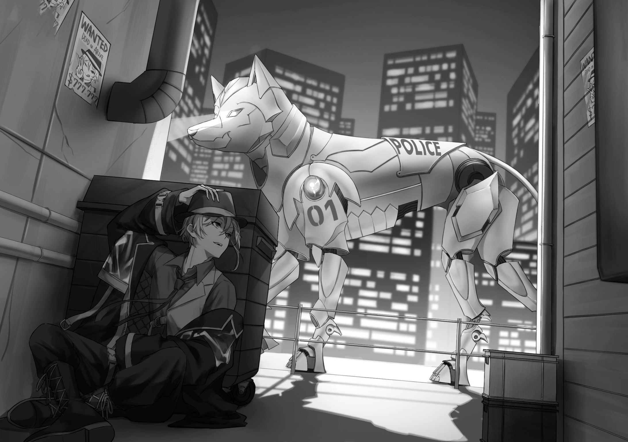 自主制作（モノクロ一枚絵）-1