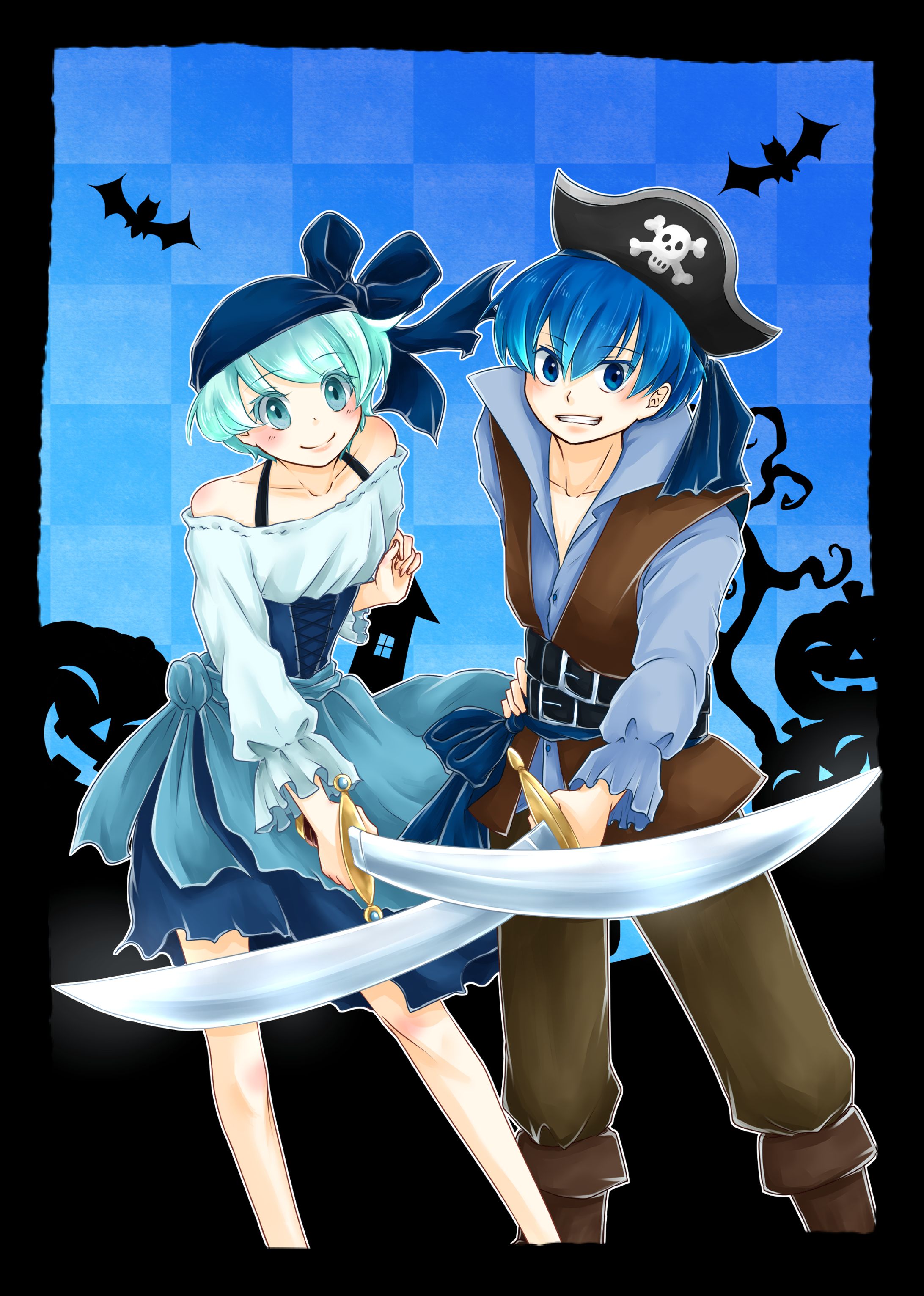 【色いろ！】色擬人化ハロウィン　水色＆青-1