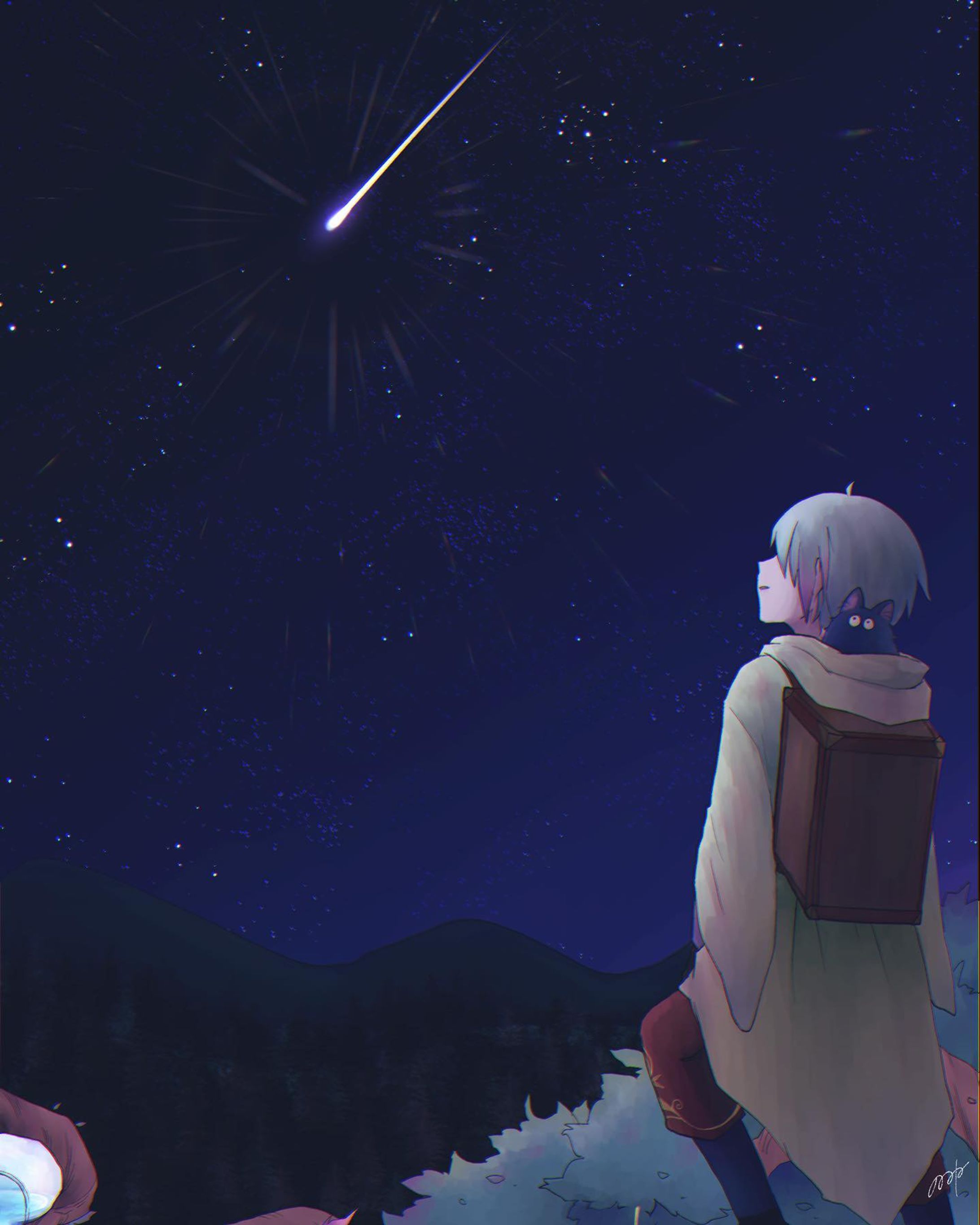 #いらすとぐらむ #おおかみとたびびと #shootingstar-1