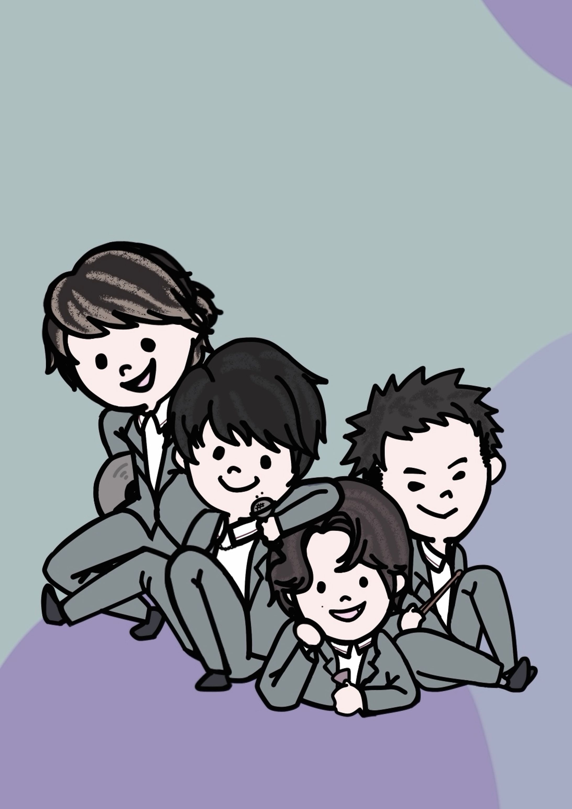 【イラスト】バンドメンバーの似顔絵-1