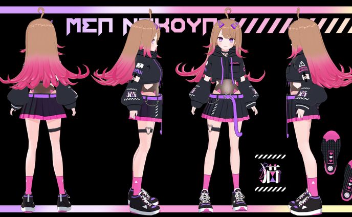 VTuber「猫夜メア」キャラクターデザイン・３D制作