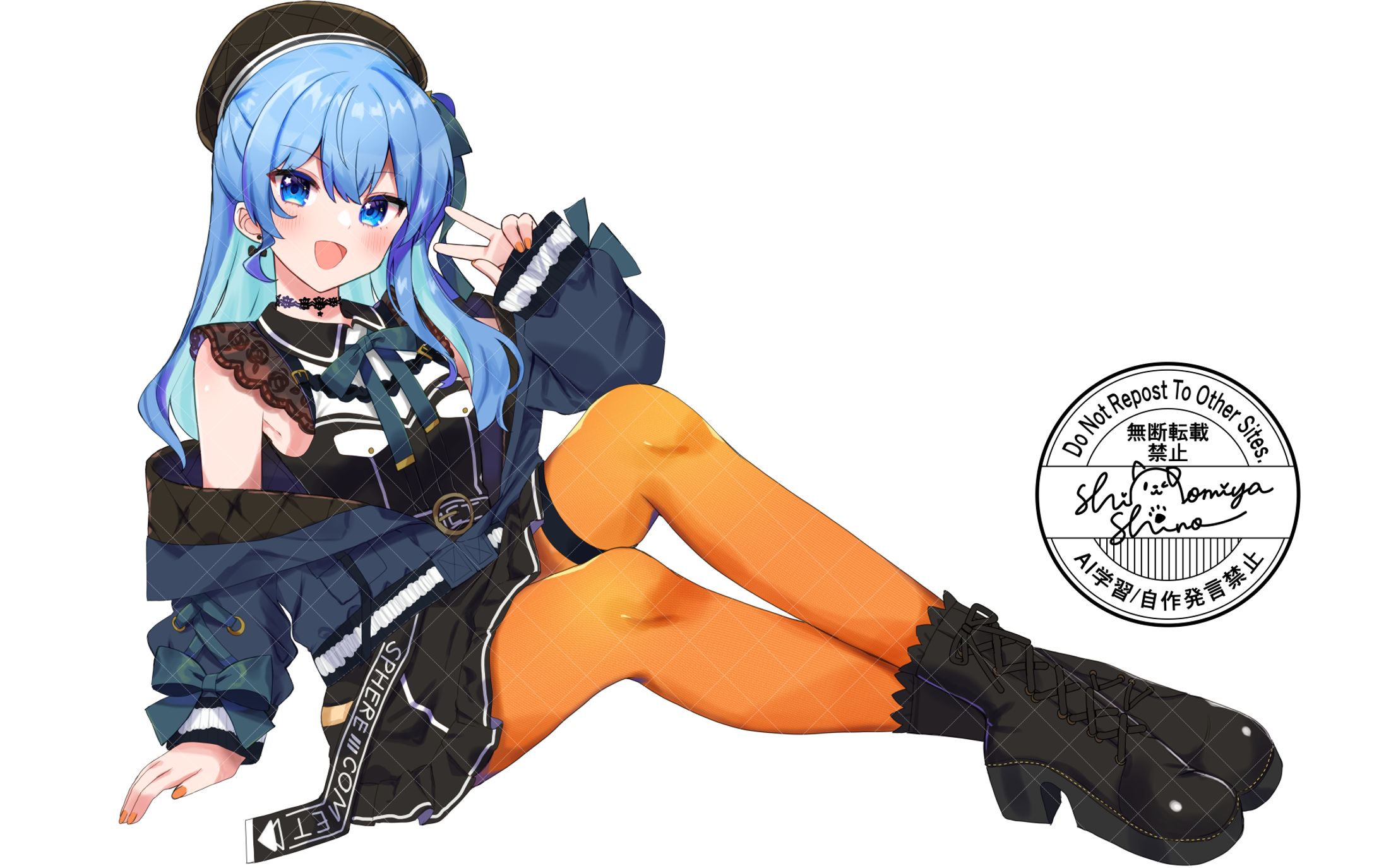 星街すいせい痛車ステッカー用イラスト-1