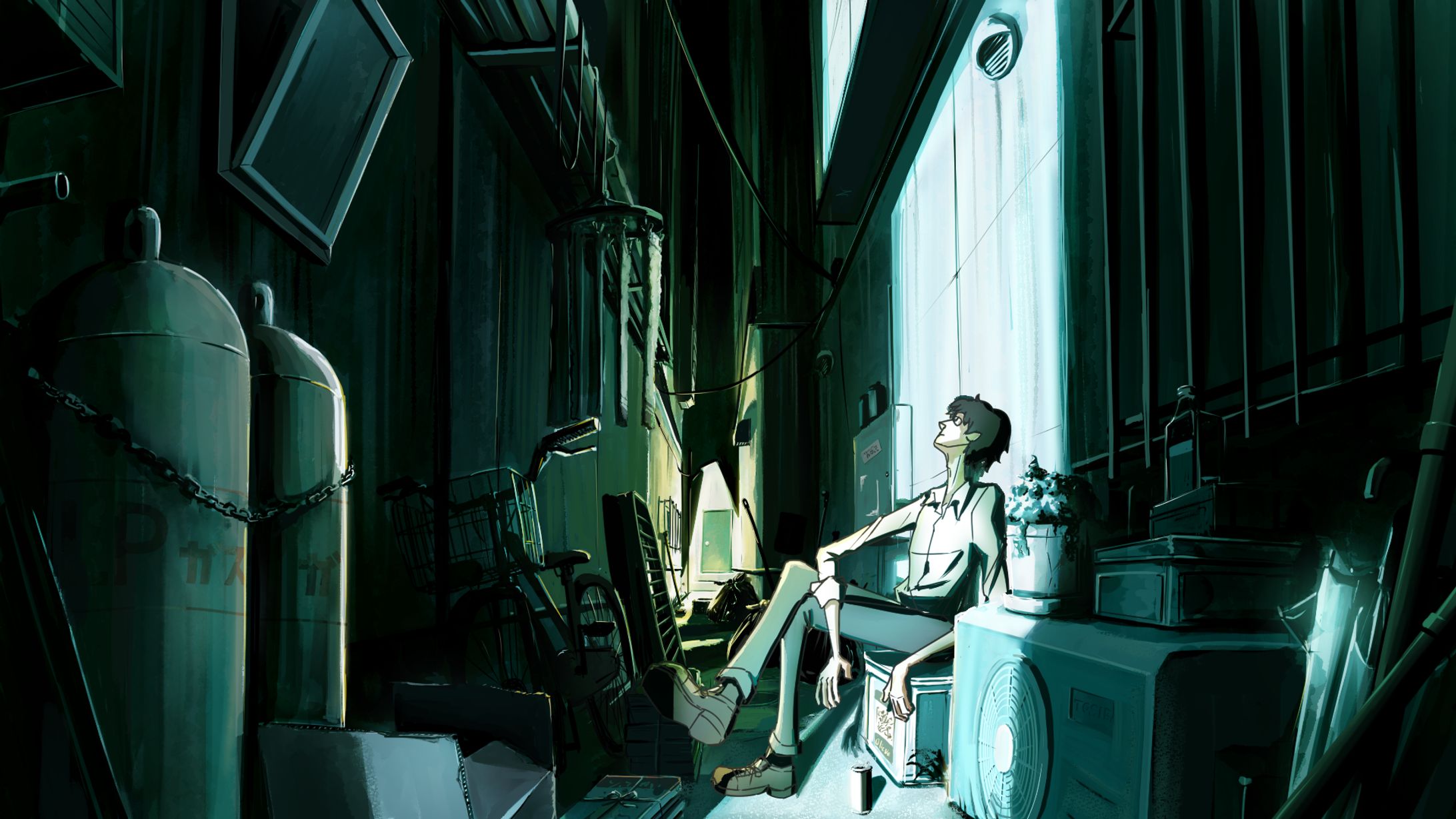 【イラスト】楽曲イメージアート「路地裏の青年」-1