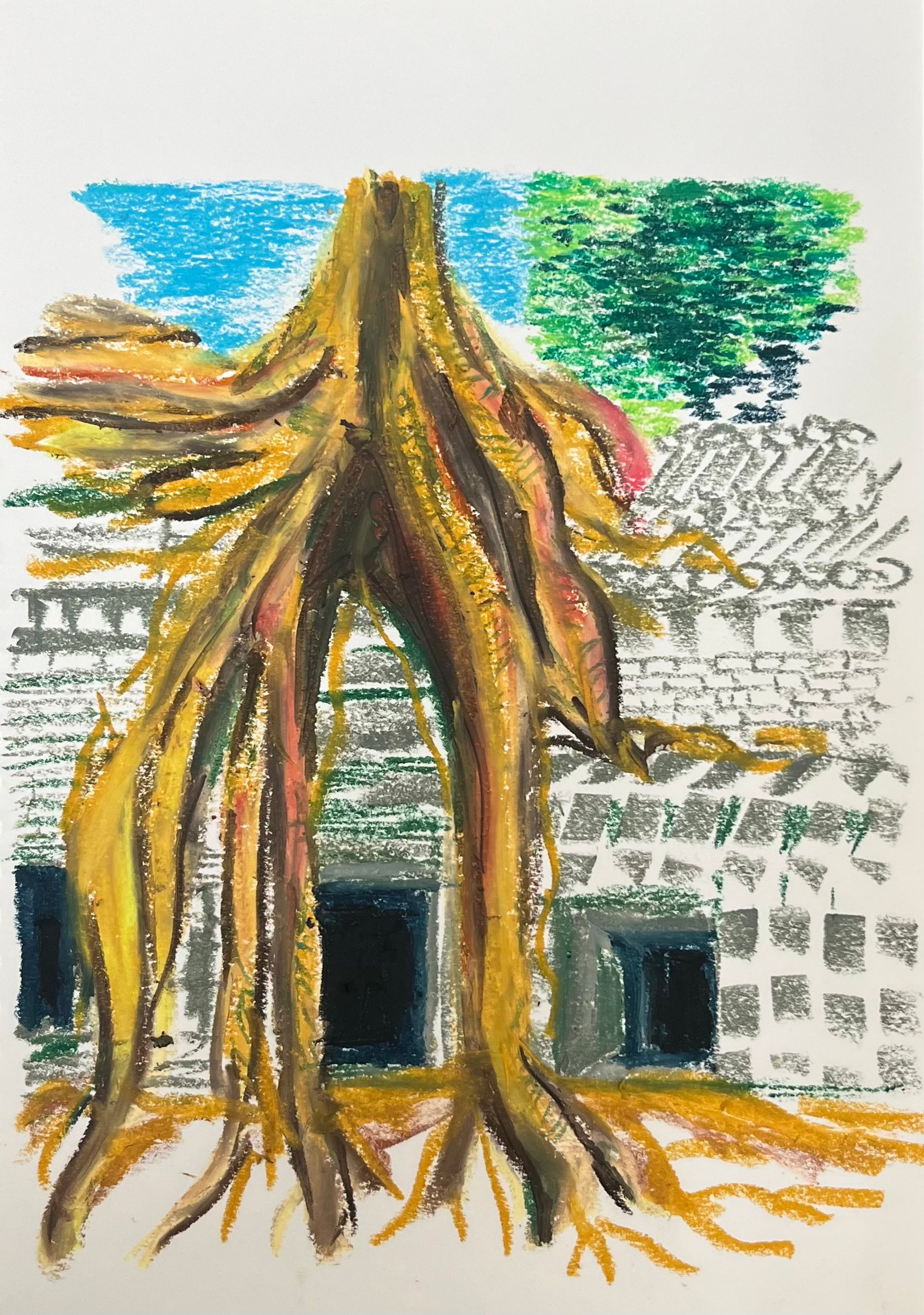 タイトル「春の想い出」クレヨン画 dショッピング |柴崎春通監修 楽しい大人のクレヨン画BOOK 16色