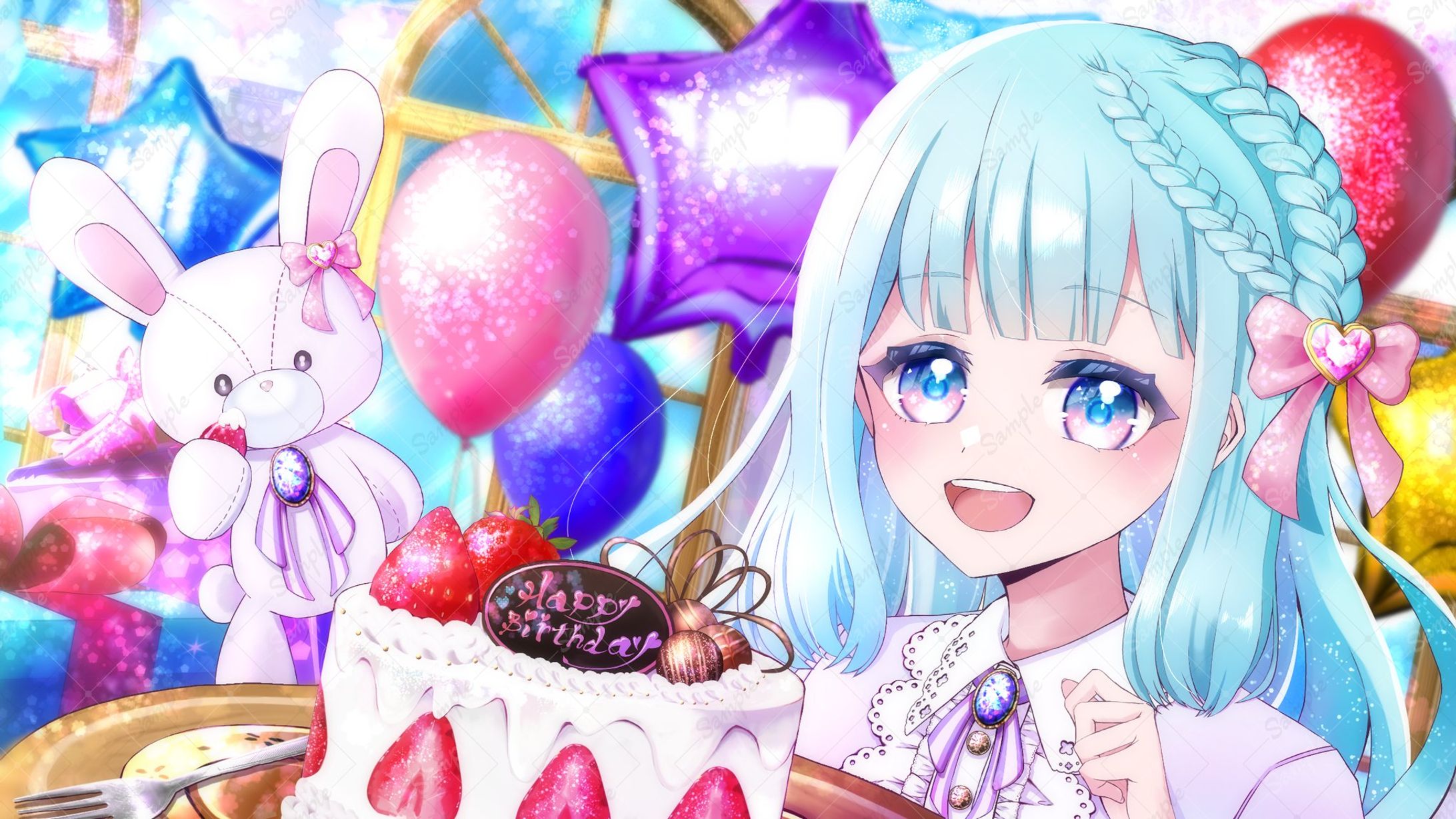 キュートな誕生日記念1枚絵-1