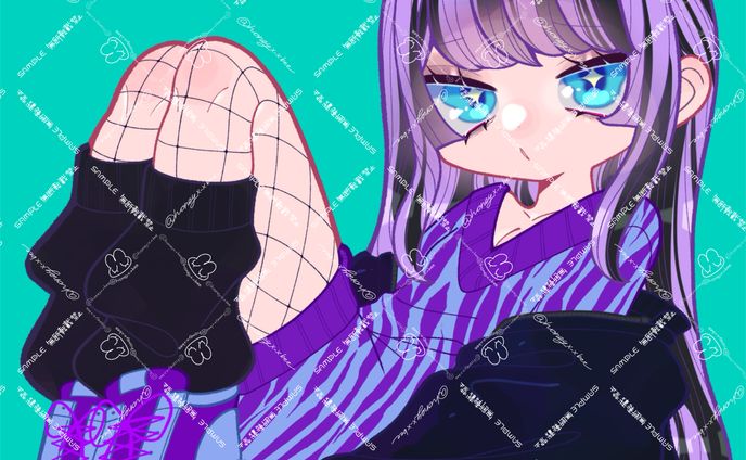 夏目様 アイコンイラスト　1枚目衣装デザイン　2枚目キャラクターデザイン