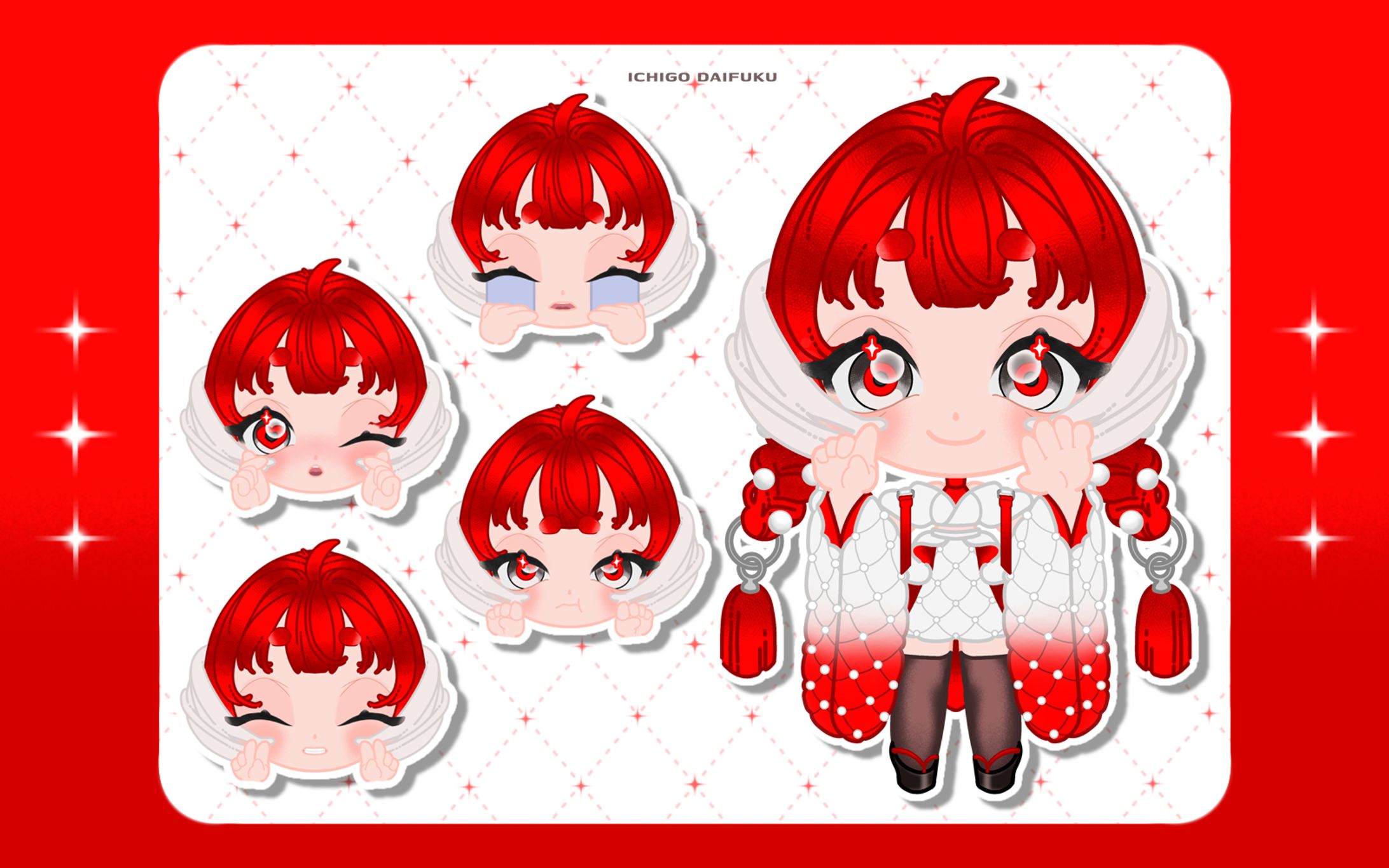 SDイラスト｜苺大福ちゃん-1