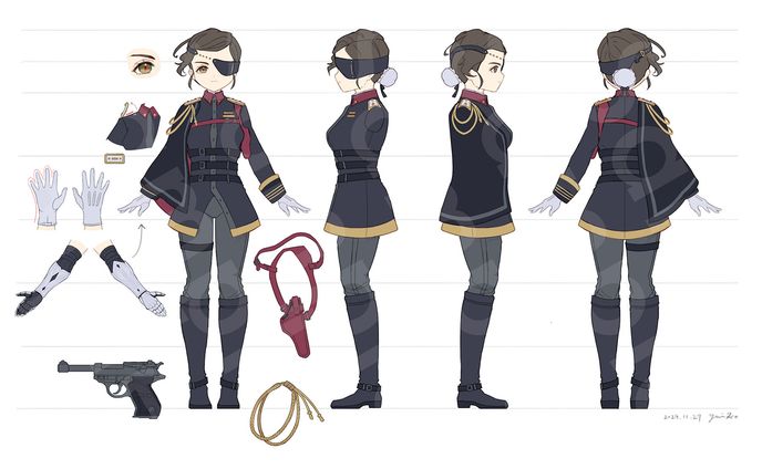 【オリジナル】キャラ設定 三面図