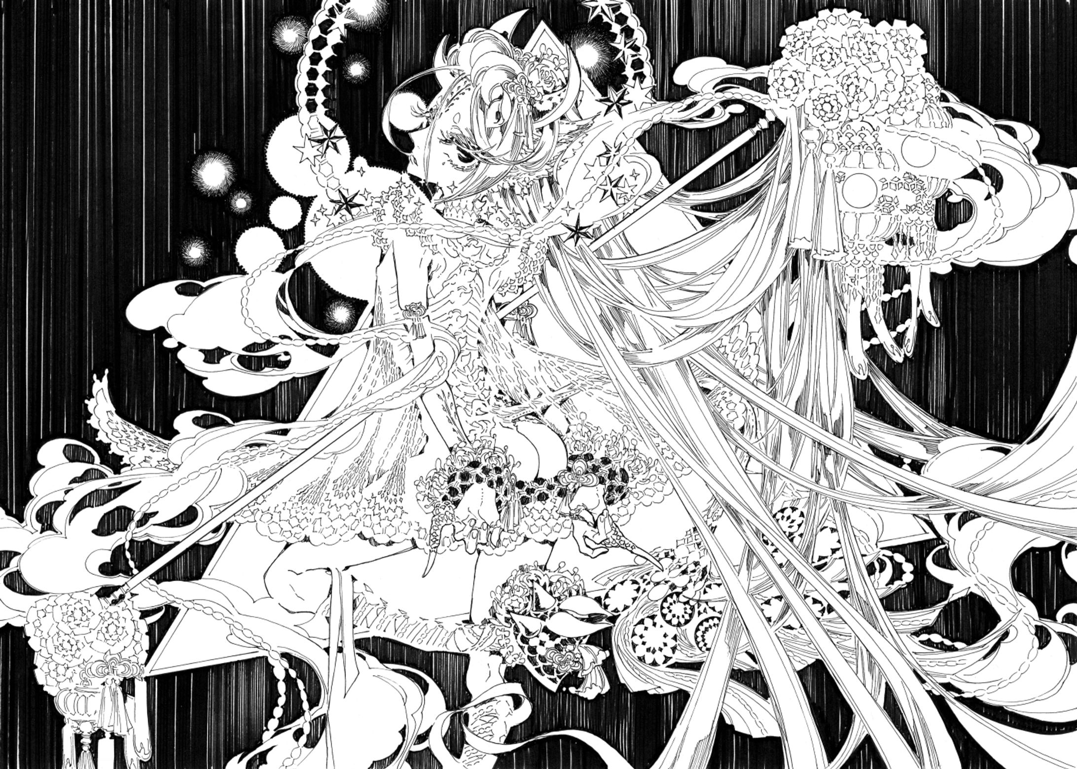 モノクロイラストサンプル-1