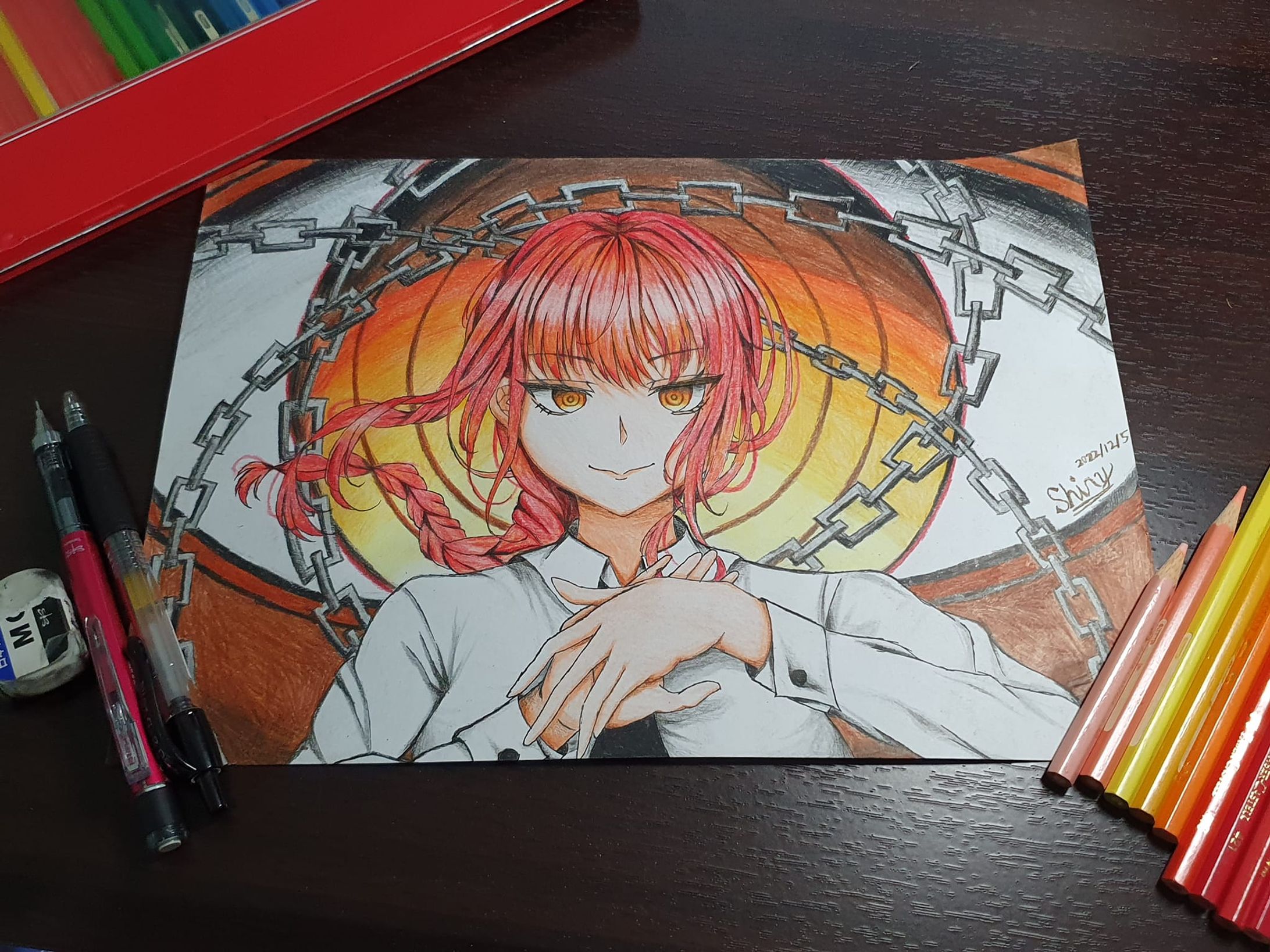 鍊鋸人マキマ - 色鉛筆手繪-1