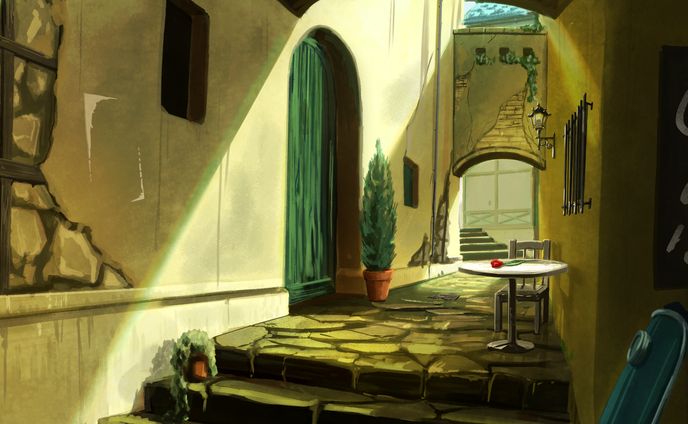 【イラスト】路地裏の特等席