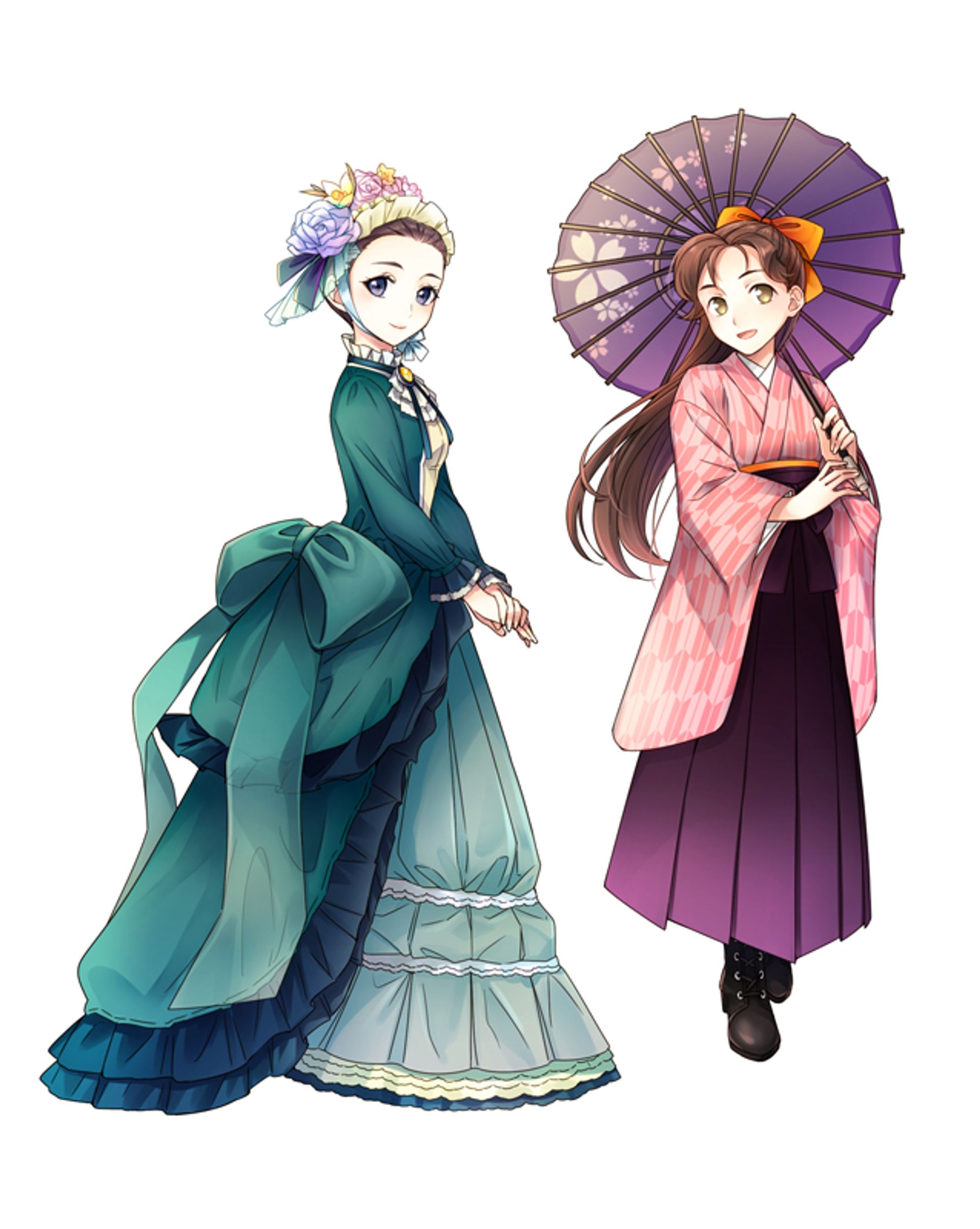 【仕事絵】ドレス・女袴 -1