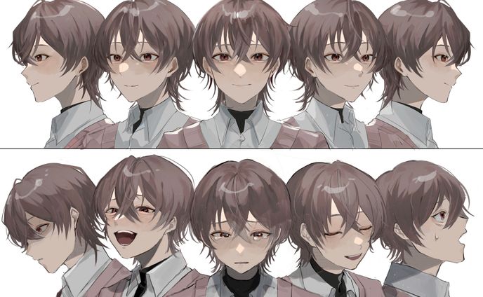 5面図/喜怒哀楽表情差分練習